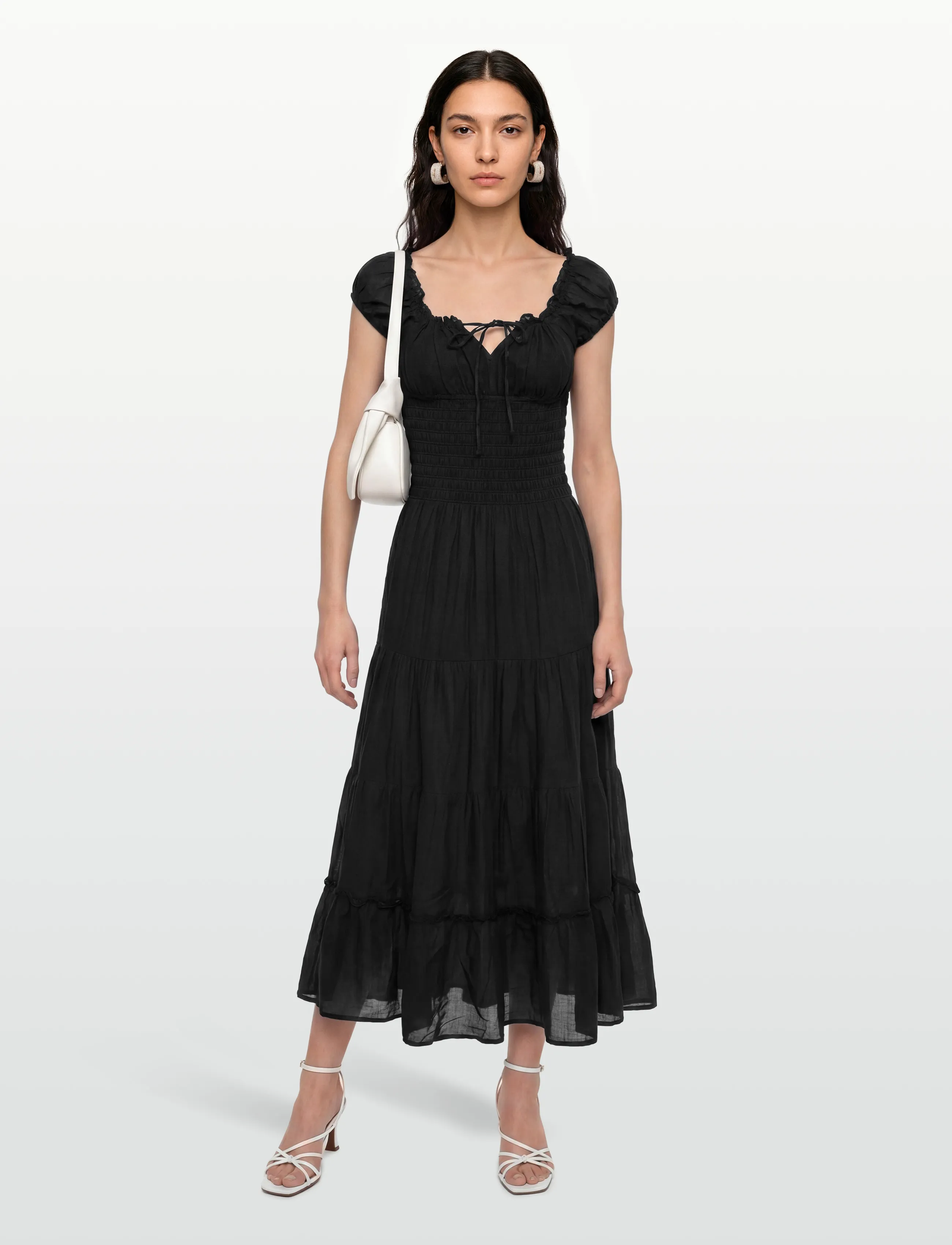 Gina Tricot Smock Dress, M, Dresses, Schwarz - Maxi Frauen
