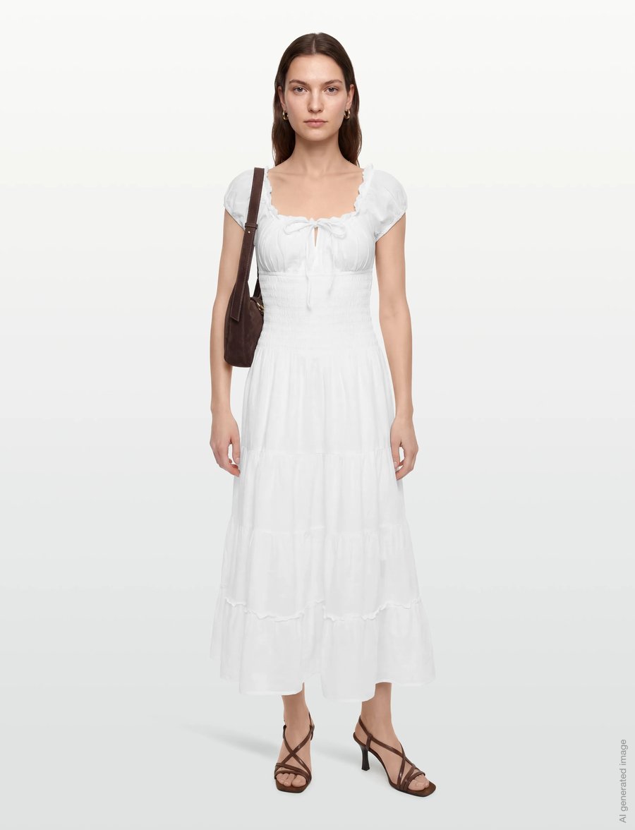 Gina Tricot - Smock dress - summer dresses - white (1000) - 0