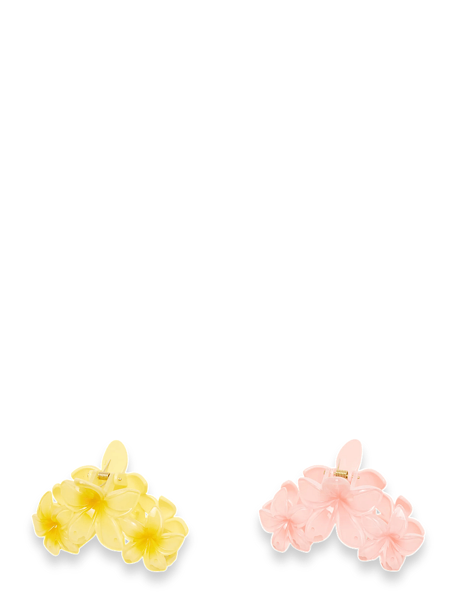 Gina Tricot - 2-pack flower hair clips - hårspænde - pink/yellow - 0