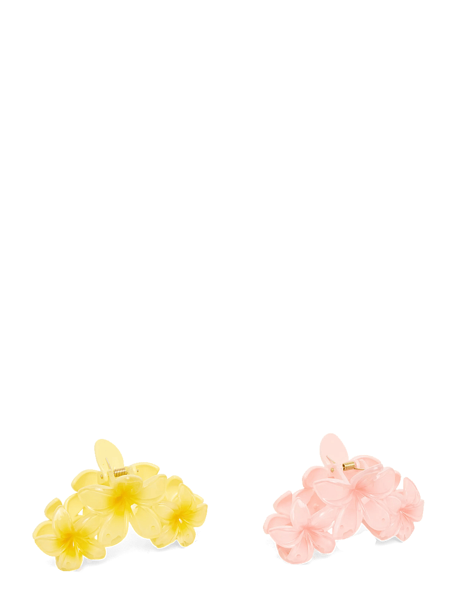 Gina Tricot - 2-pack flower hair clips - hårspænde - pink/yellow - 1