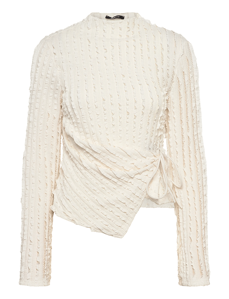Gina Tricot - Textured tie detail top - hauts à manches longues - gardenia (1496) - 1