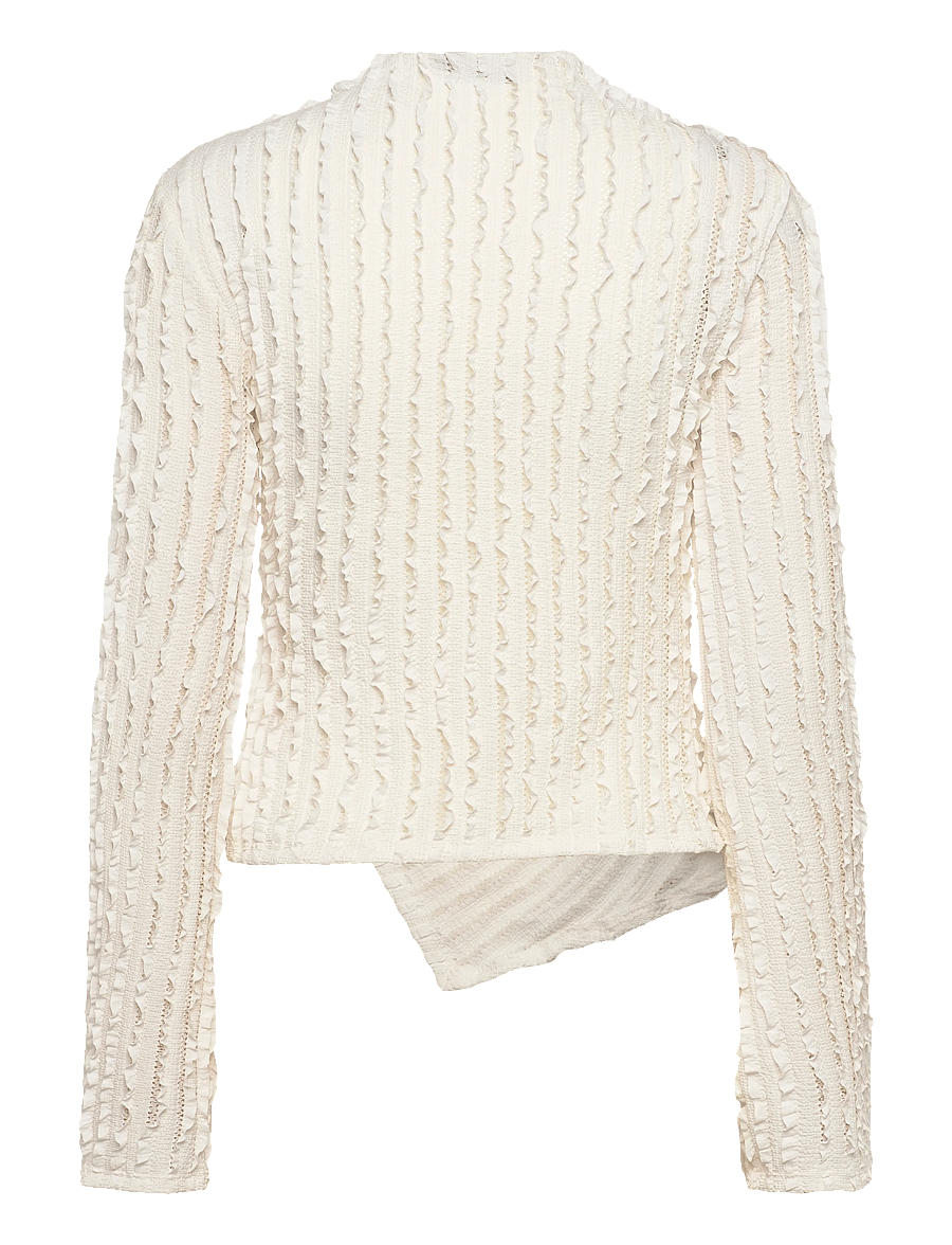 Gina Tricot - Textured tie detail top - hauts à manches longues - gardenia (1496) - 2