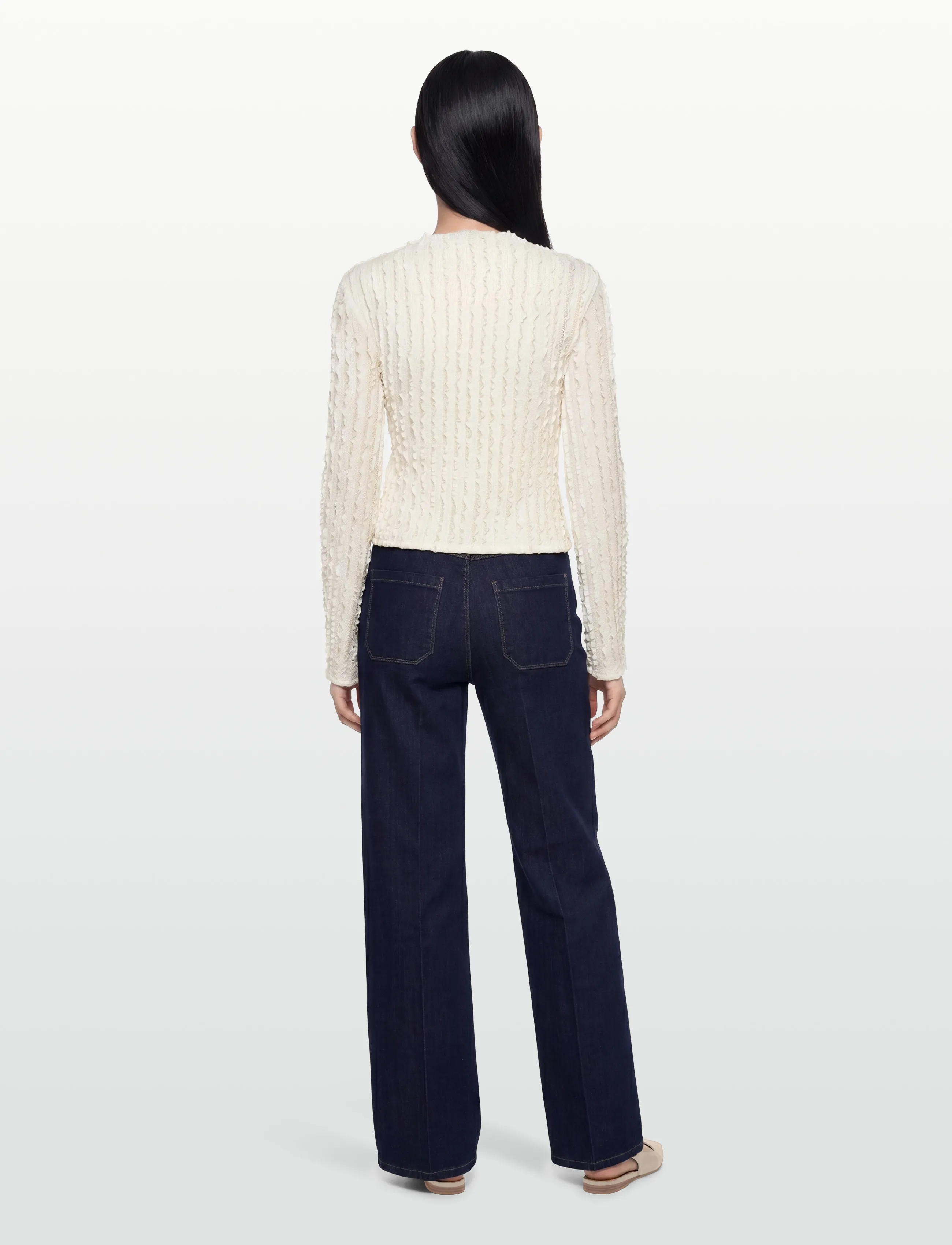 Gina Tricot - Textured tie detail top - hauts à manches longues - gardenia (1496) - 4