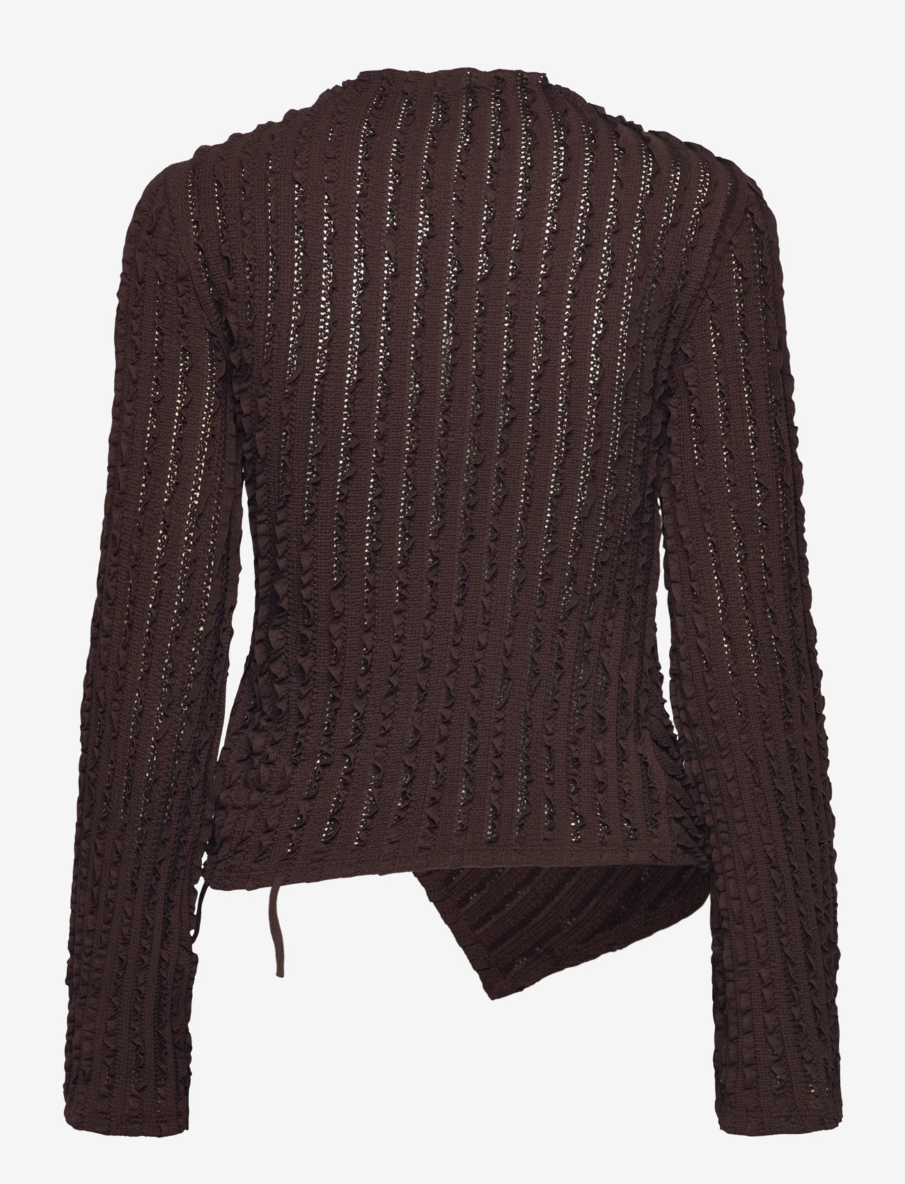 Gina Tricot - Textured tie detail top - topi ar garām piedurknēm - mole (7382) - 1