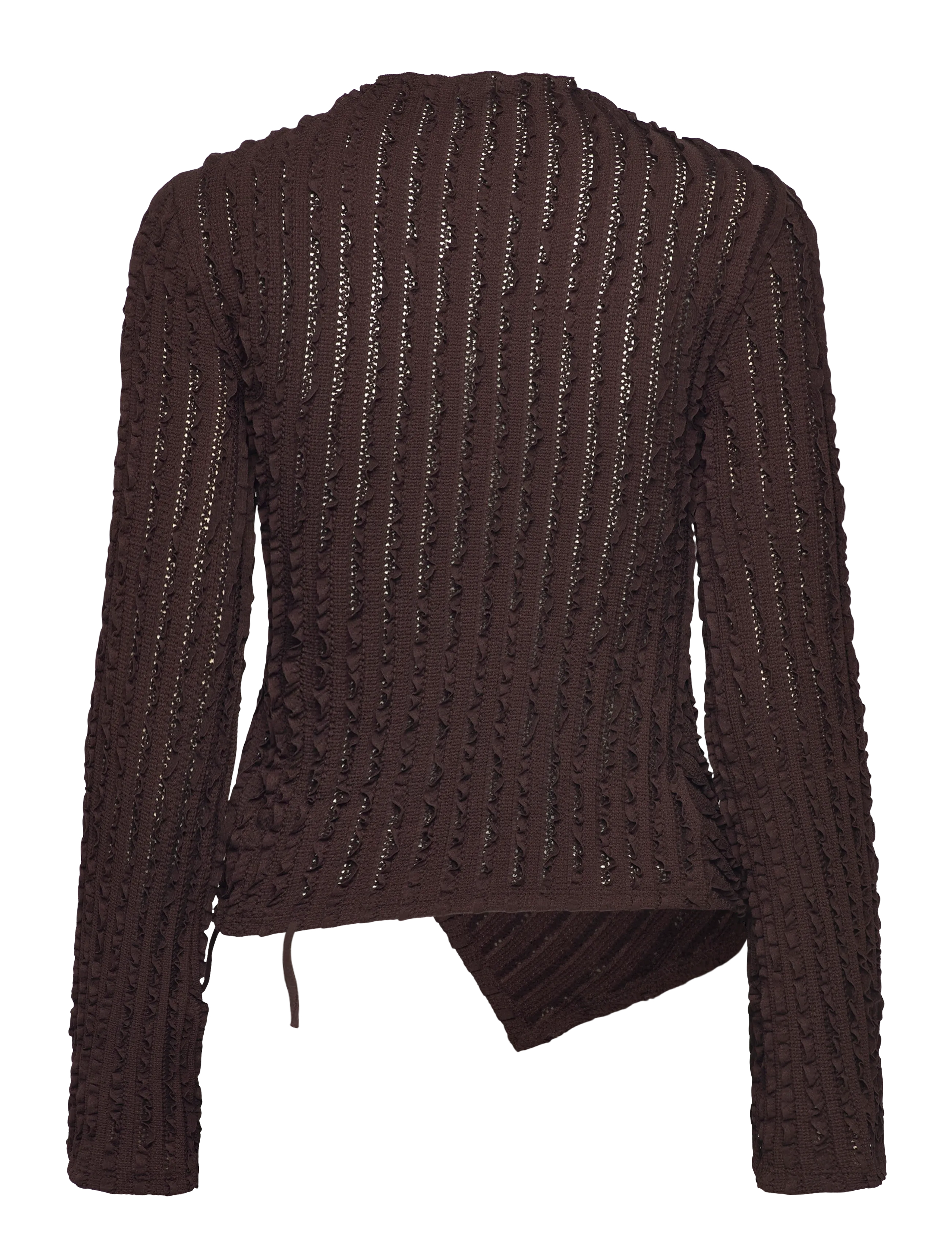 Gina Tricot - Textured tie detail top - langærmede toppe - mole (7382) - 1