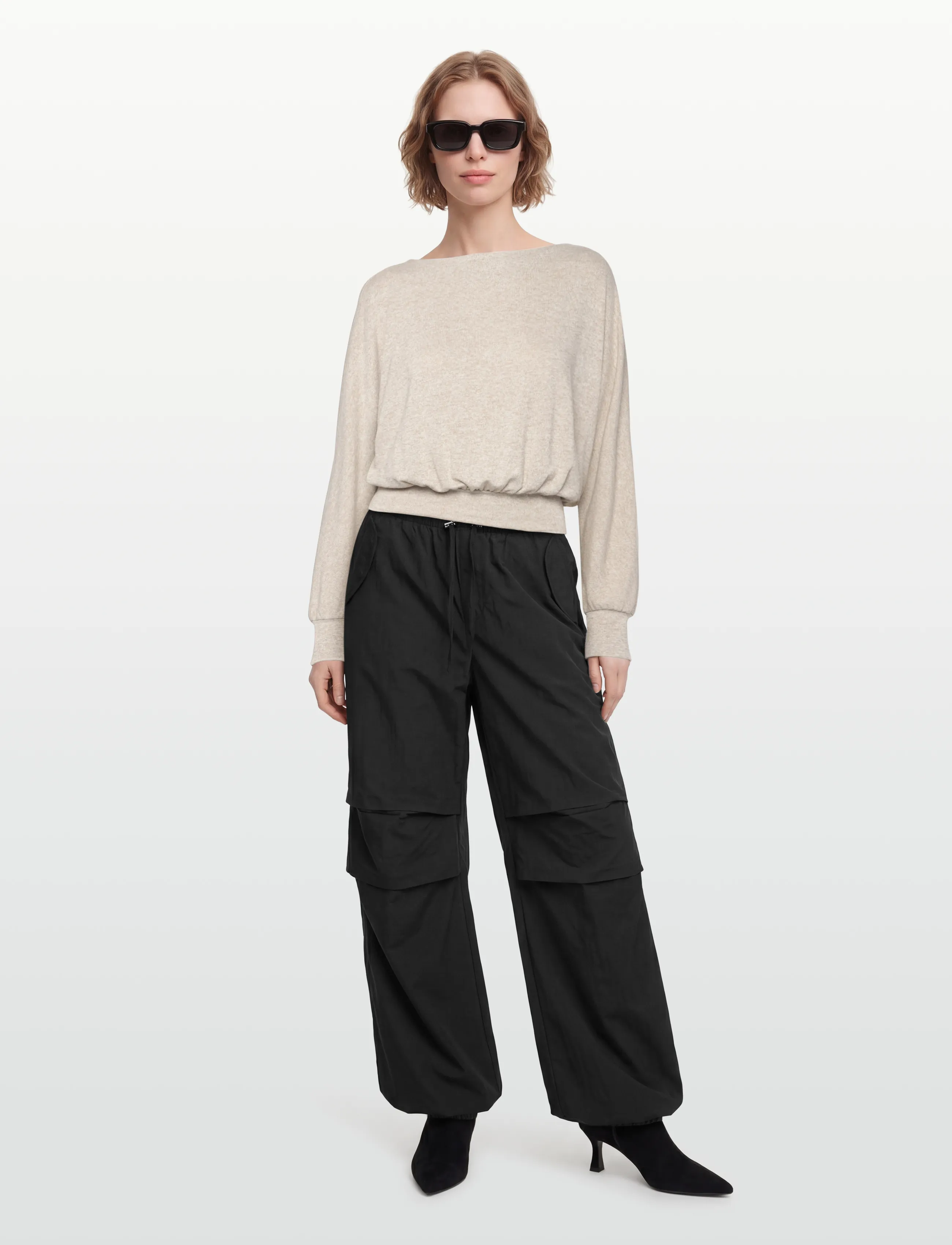Gina Tricot - Boatneck top - dressipluusid - beige melange (1186) - 0
