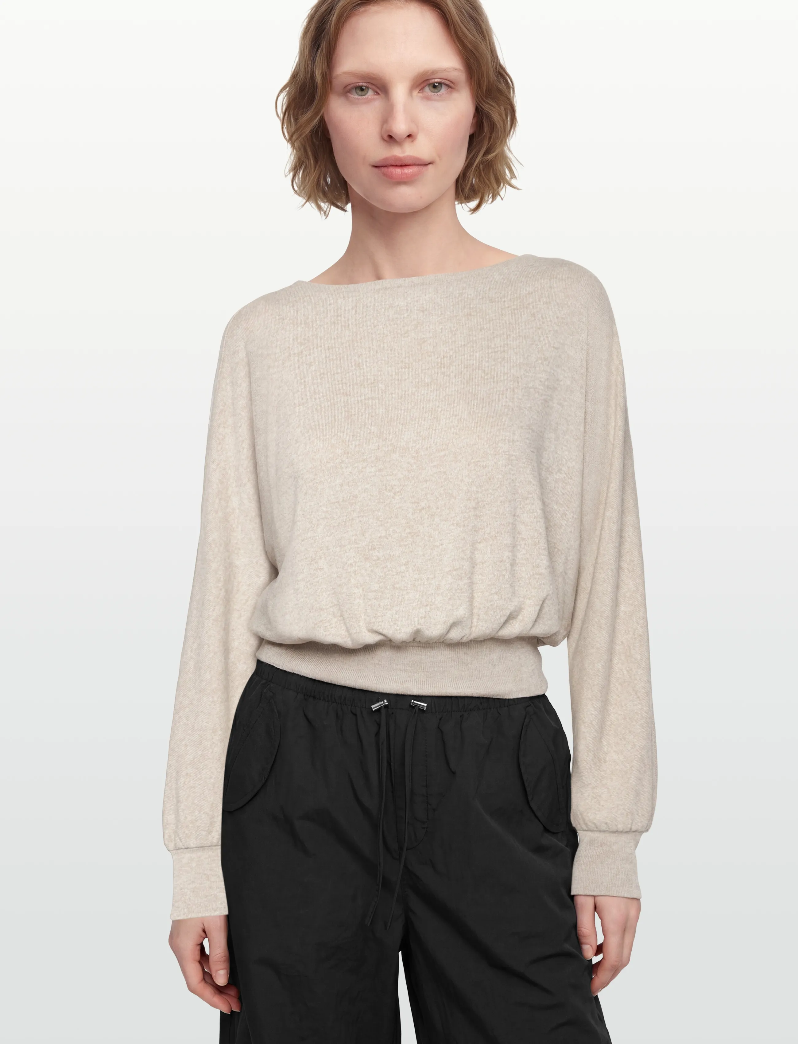 Gina Tricot - Boatneck top - dressipluusid - beige melange (1186) - 3