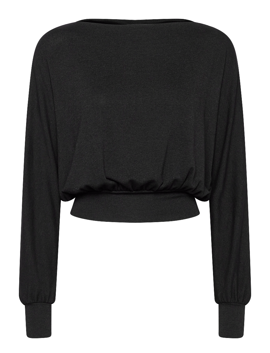 Gina Tricot - Boatneck top - sweatshirts - black (9000) - 1