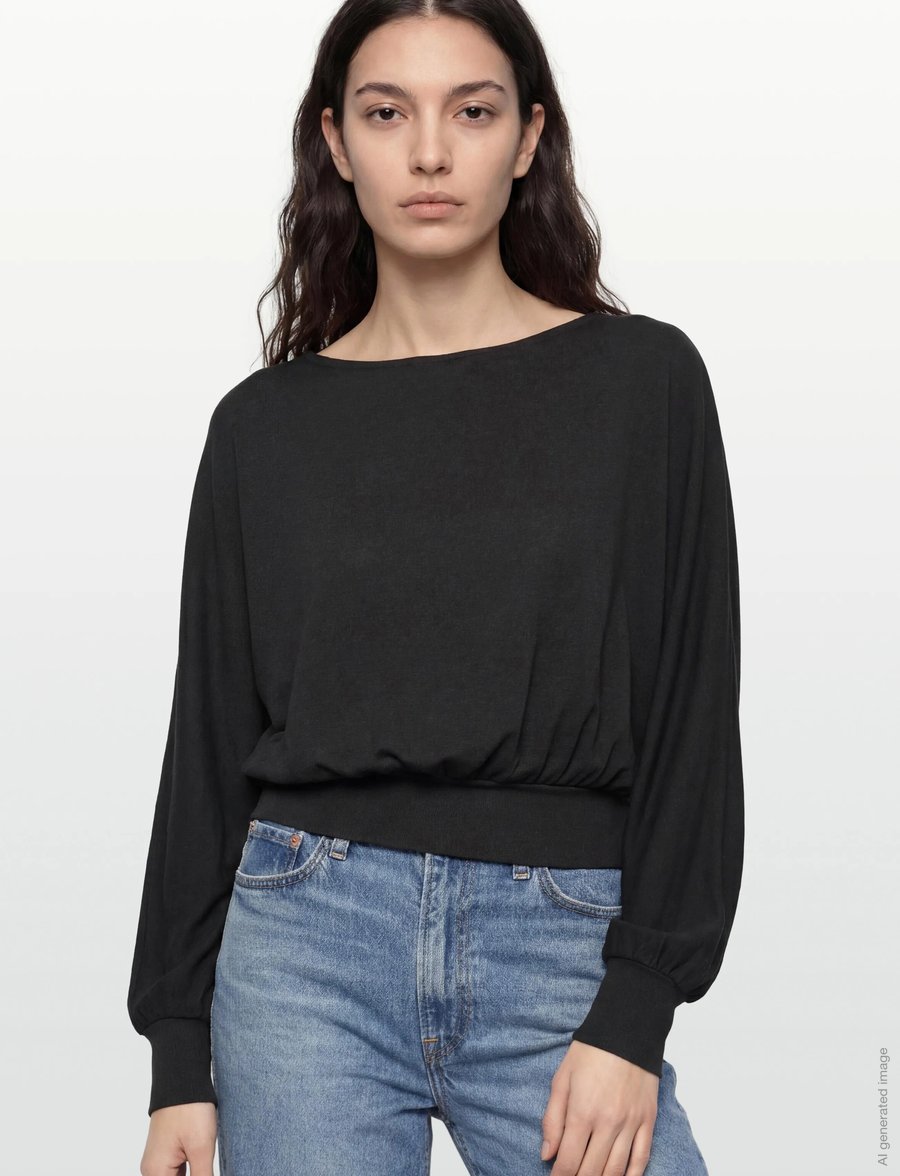 Gina Tricot - Boatneck top - sweatshirts - black (9000) - 3