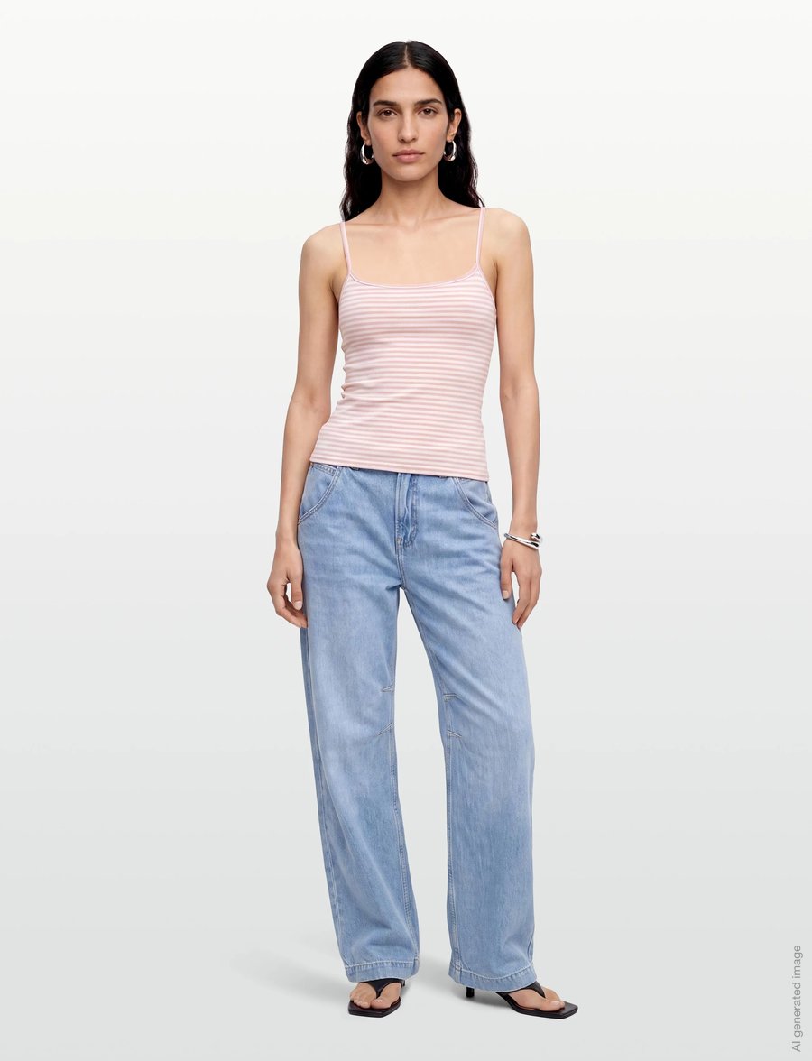 Gina Tricot - Perfect strap singlet - Ärmellose tops - pink stripe - 0