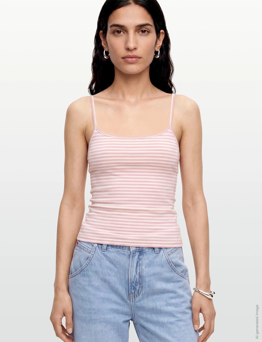 Gina Tricot - Perfect strap singlet - Ärmellose tops - pink stripe - 3