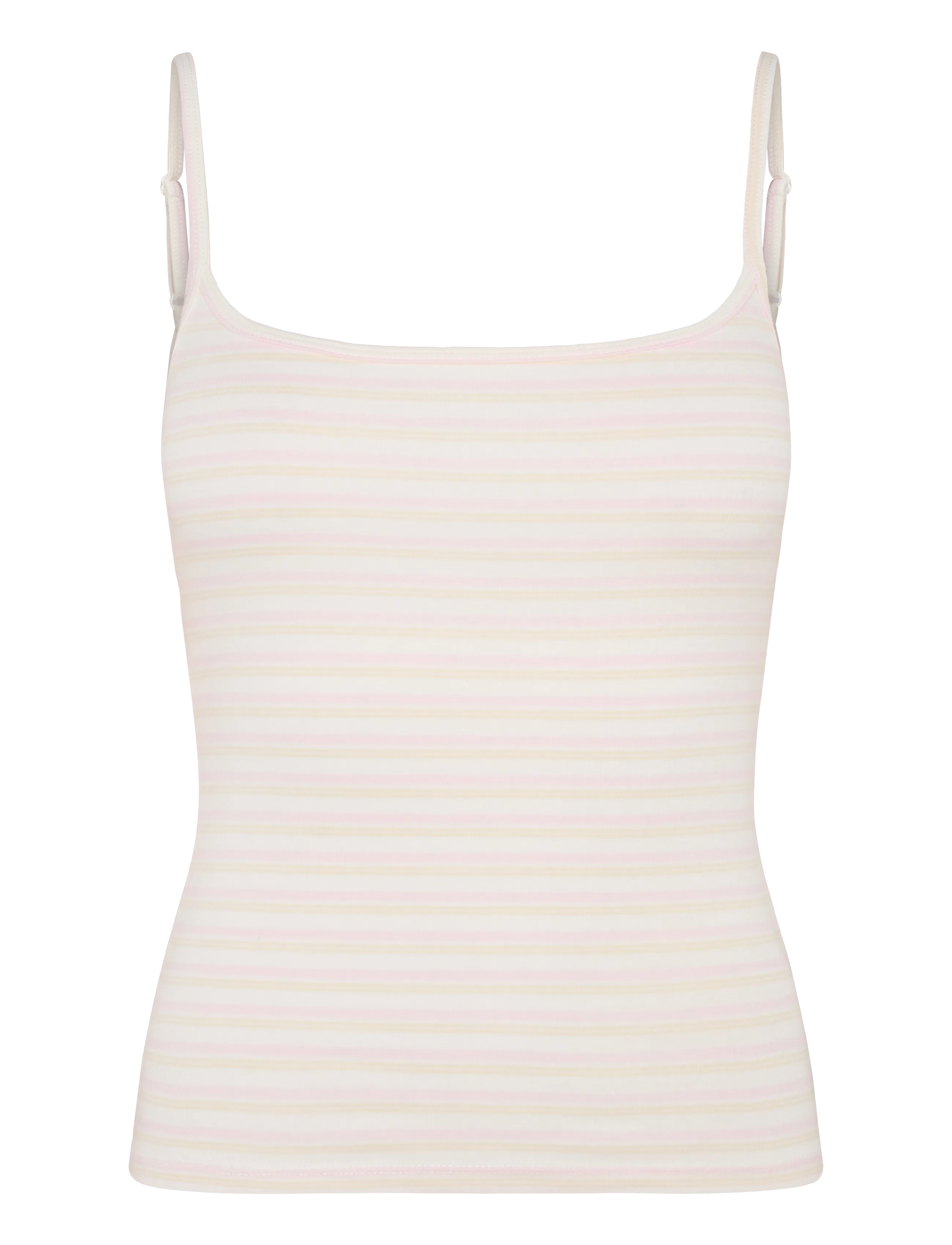 Gina Tricot Perfect strap singlet - Clothing - PINK/YELLOW STRIPE / cream