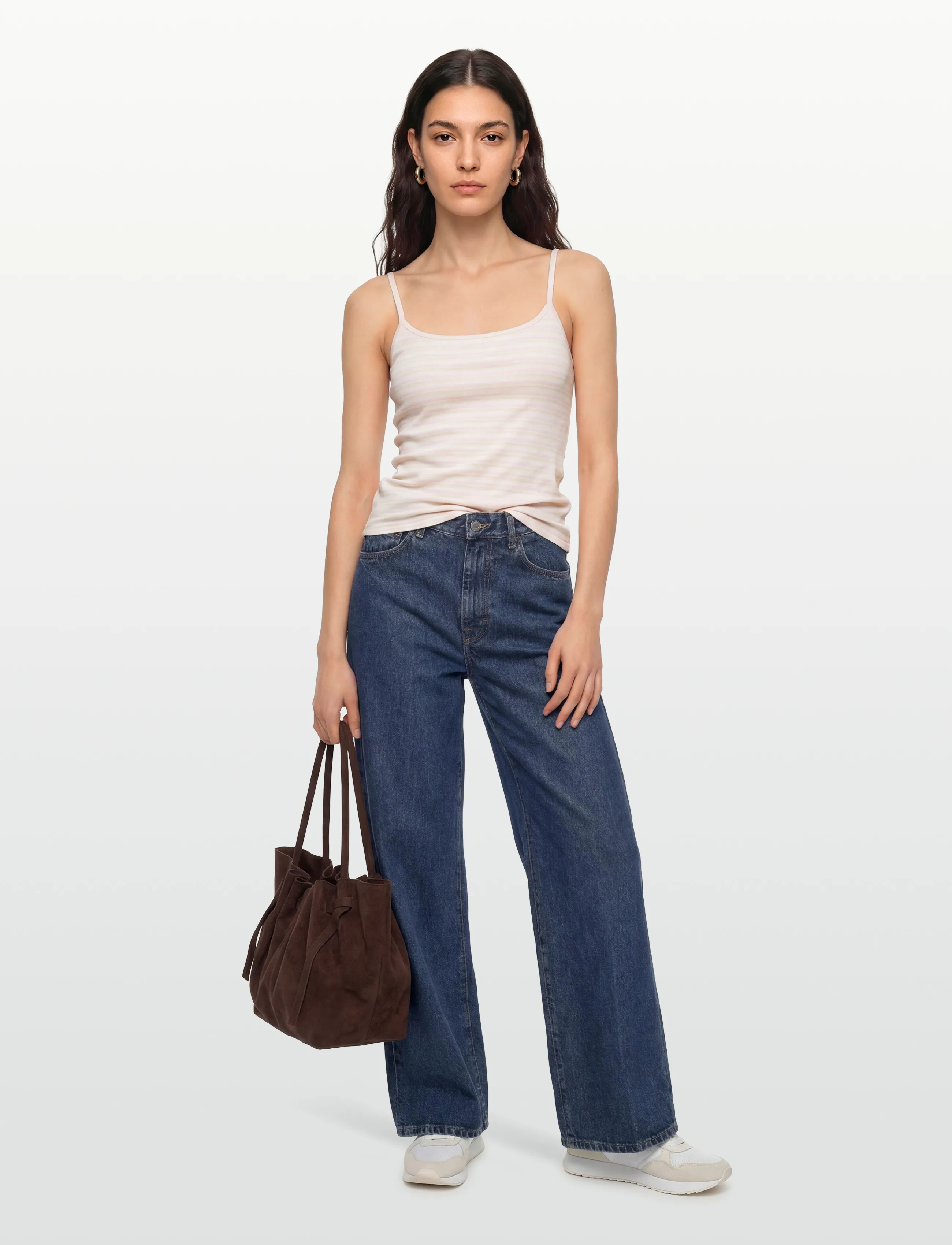 Gina Tricot - Perfect strap singlet - pink/yellow stripe - 0