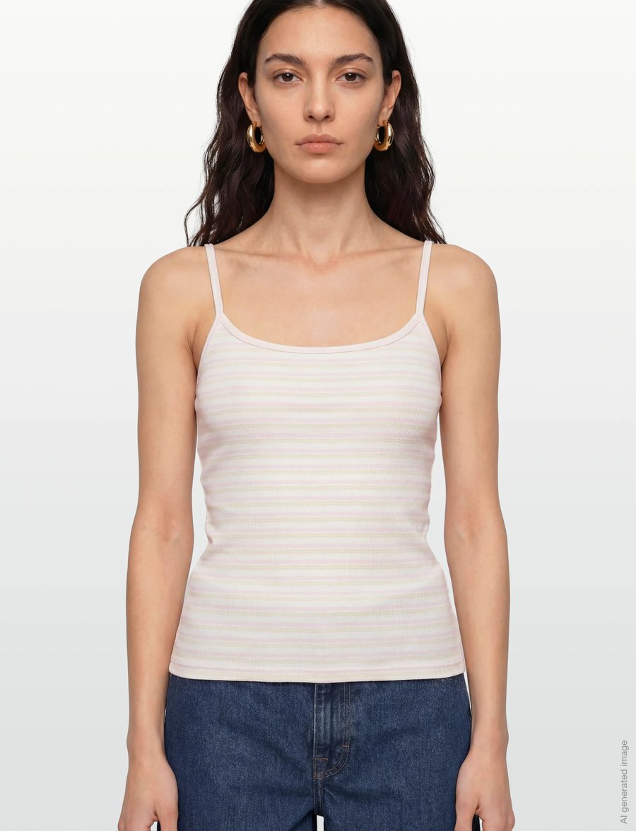 Gina Tricot - Perfect strap singlet - pink/yellow stripe - 4