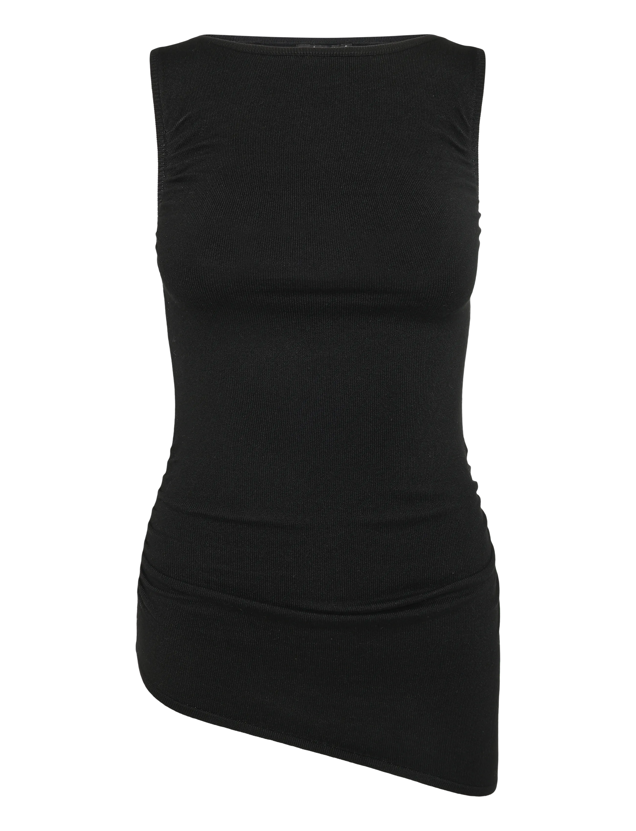 Gina Tricot Asymmetric knitted top - Kleidung - BLACK (9000) / black