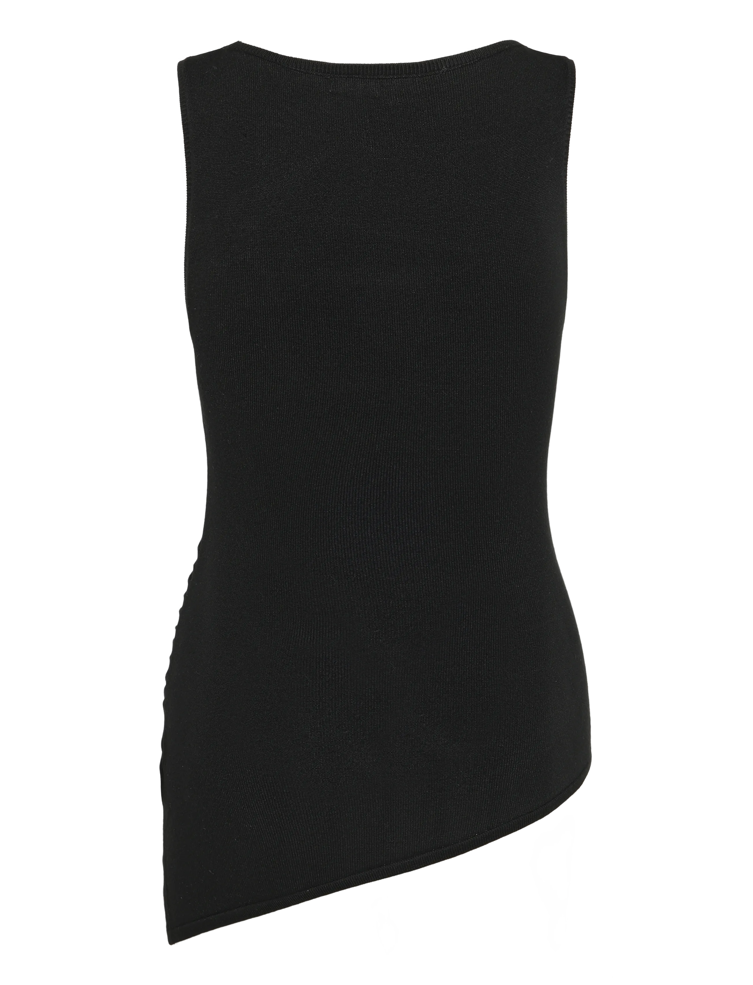Gina Tricot - Asymmetric knitted top - Ärmellose tops - black (9000) - 1