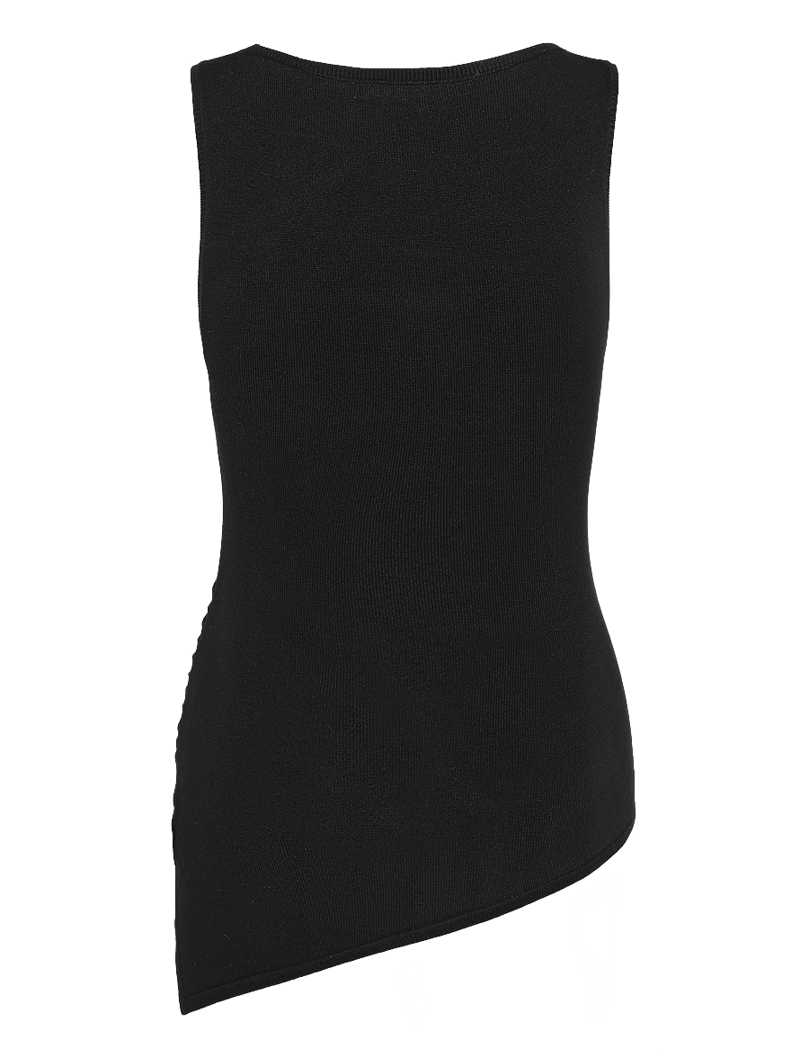 Gina Tricot - Asymmetric knitted top - topid ja varrukateta alussärgid - black (9000) - 1