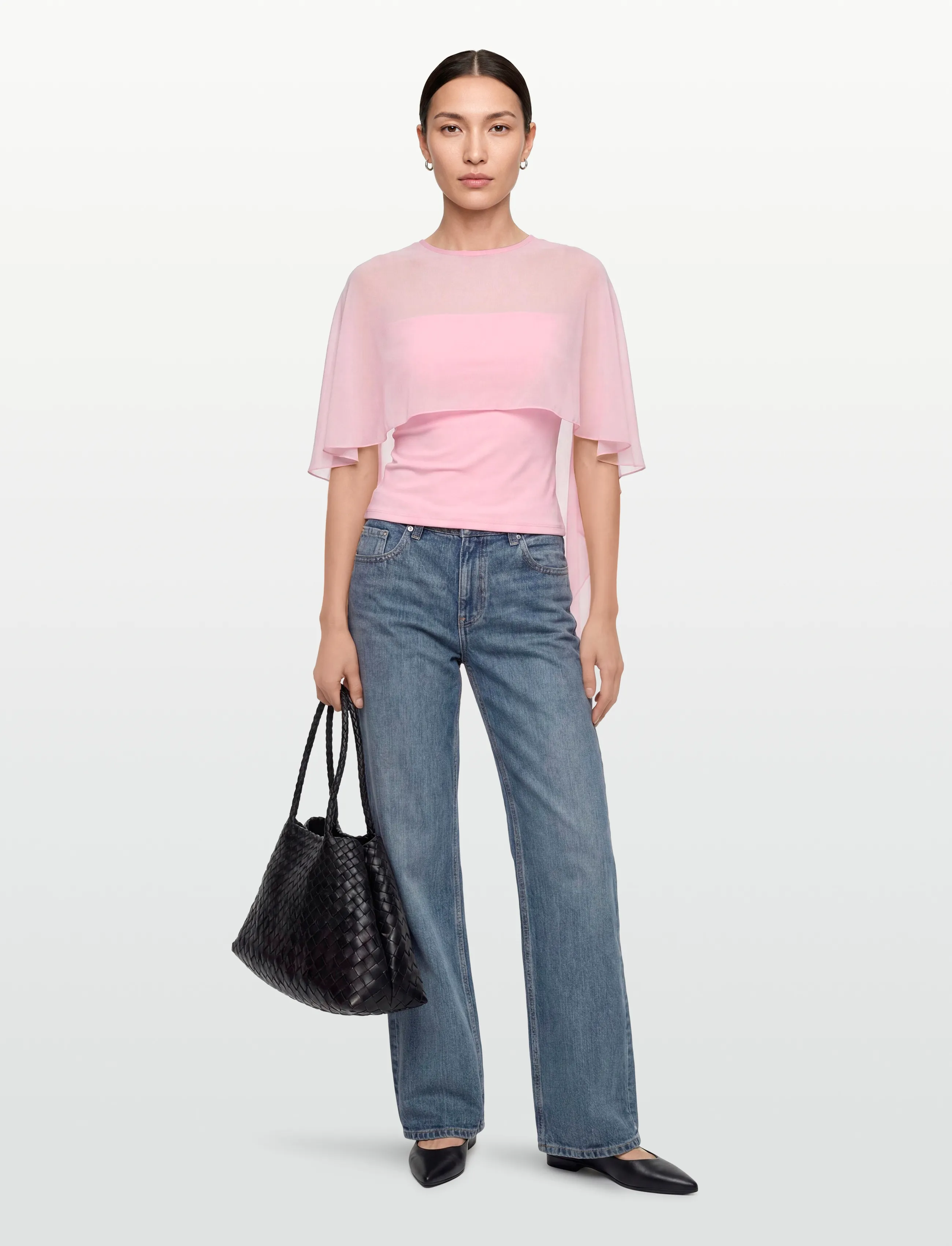 Gina Tricot Chiffon Cape Top, Kvinder, Chiffon Cape Top, Pink, Str: XS