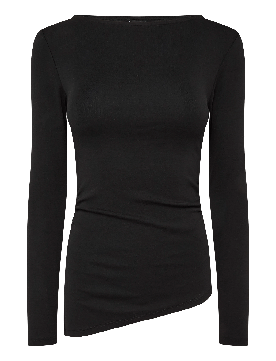 Gina Tricot - Asymmetric top - striktrøjer - black (9000) - 0