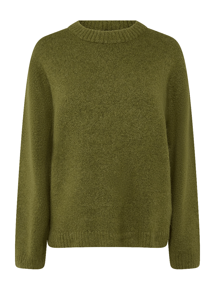 Gina Tricot - Crew neck knitted sweater - striktrøjer - fir green - 0