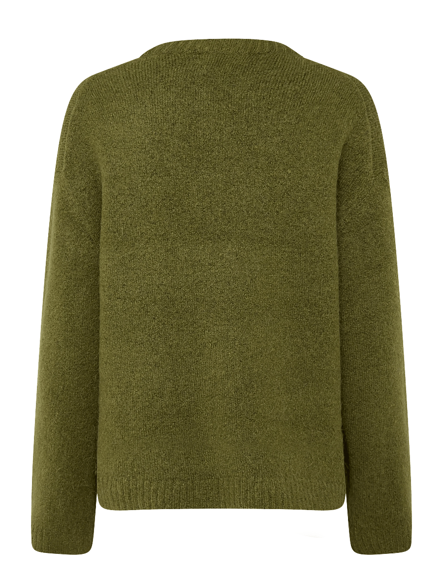 Gina Tricot - Crew neck knitted sweater - striktrøjer - fir green - 1