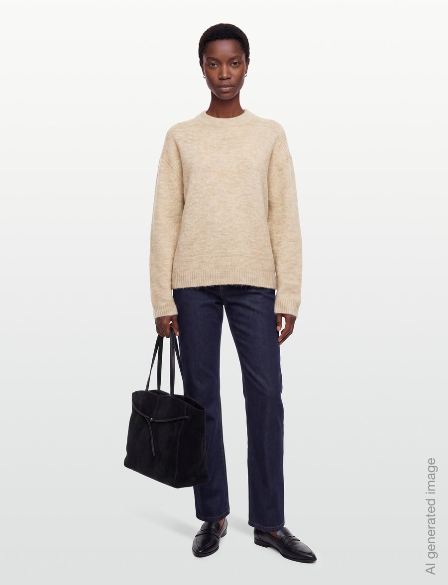Gina Tricot - Crew neck knitted sweater - jumpers - fudge (3066) - 0
