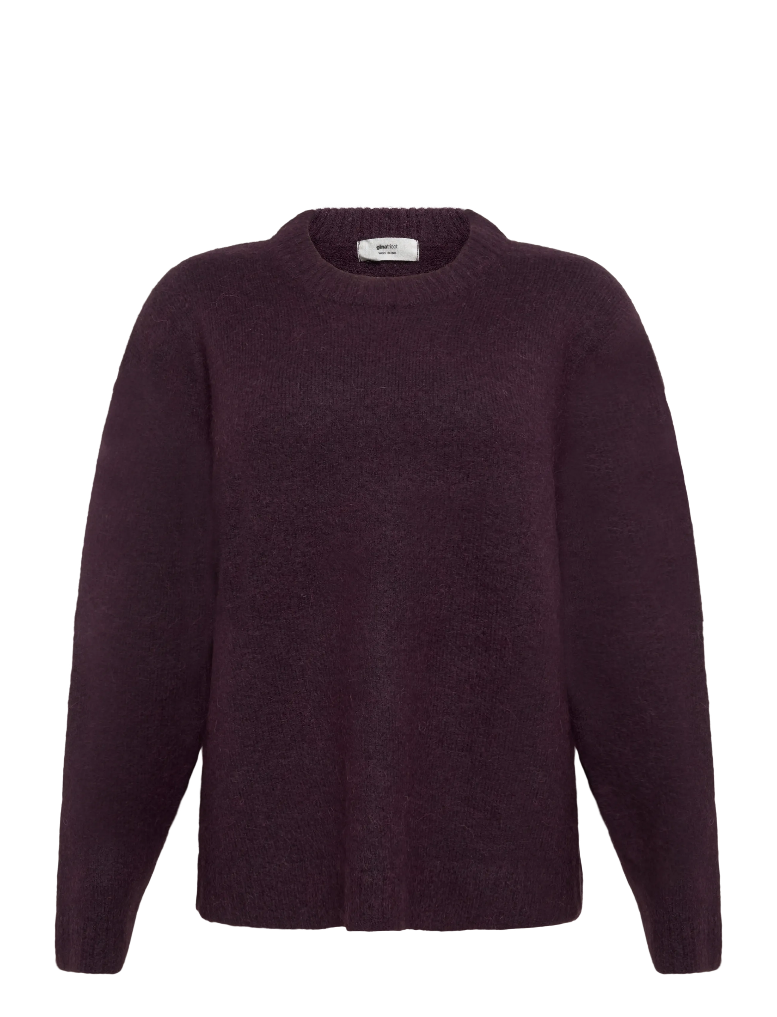 Gina Tricot Crew neck knitted sweater - Tøj - PLUM / burgundy