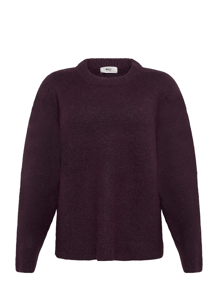 Gina Tricot - Crew neck knitted sweater - striktrøjer - plum - 0