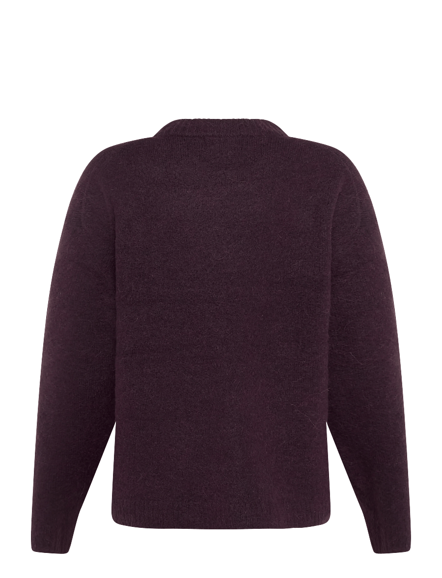 Gina Tricot - Crew neck knitted sweater - striktrøjer - plum - 1