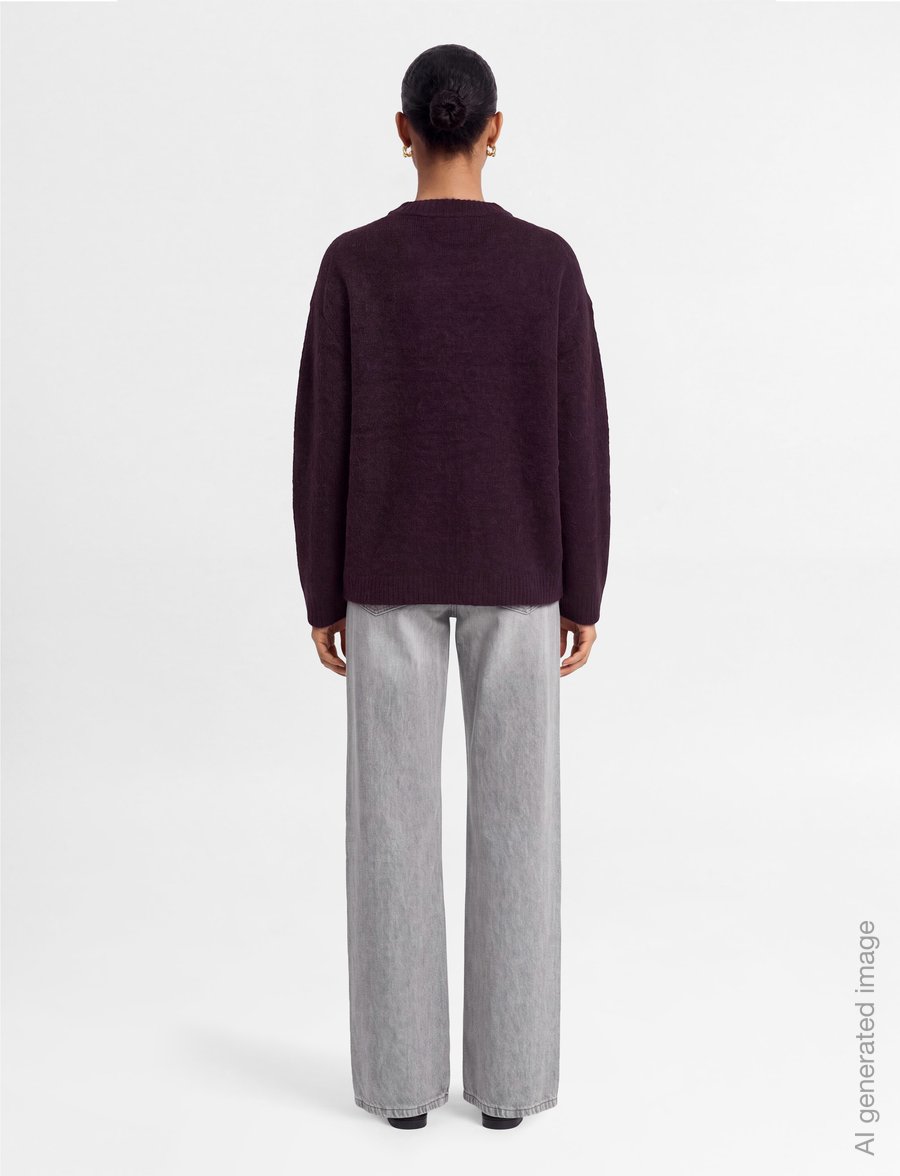 Gina Tricot - Crew neck knitted sweater - pullover - plum - 4