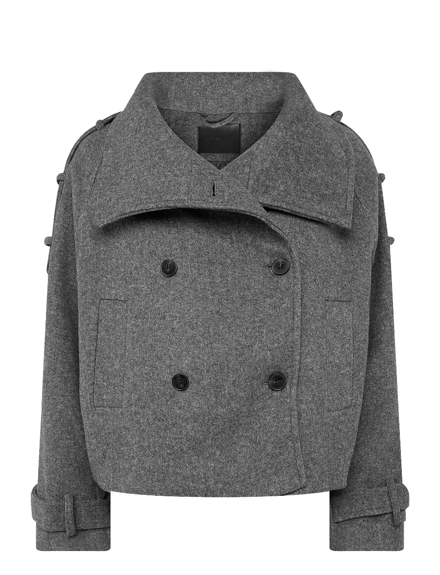 Gina Tricot - Wool blend short jacket - uldjakker - grey - 0