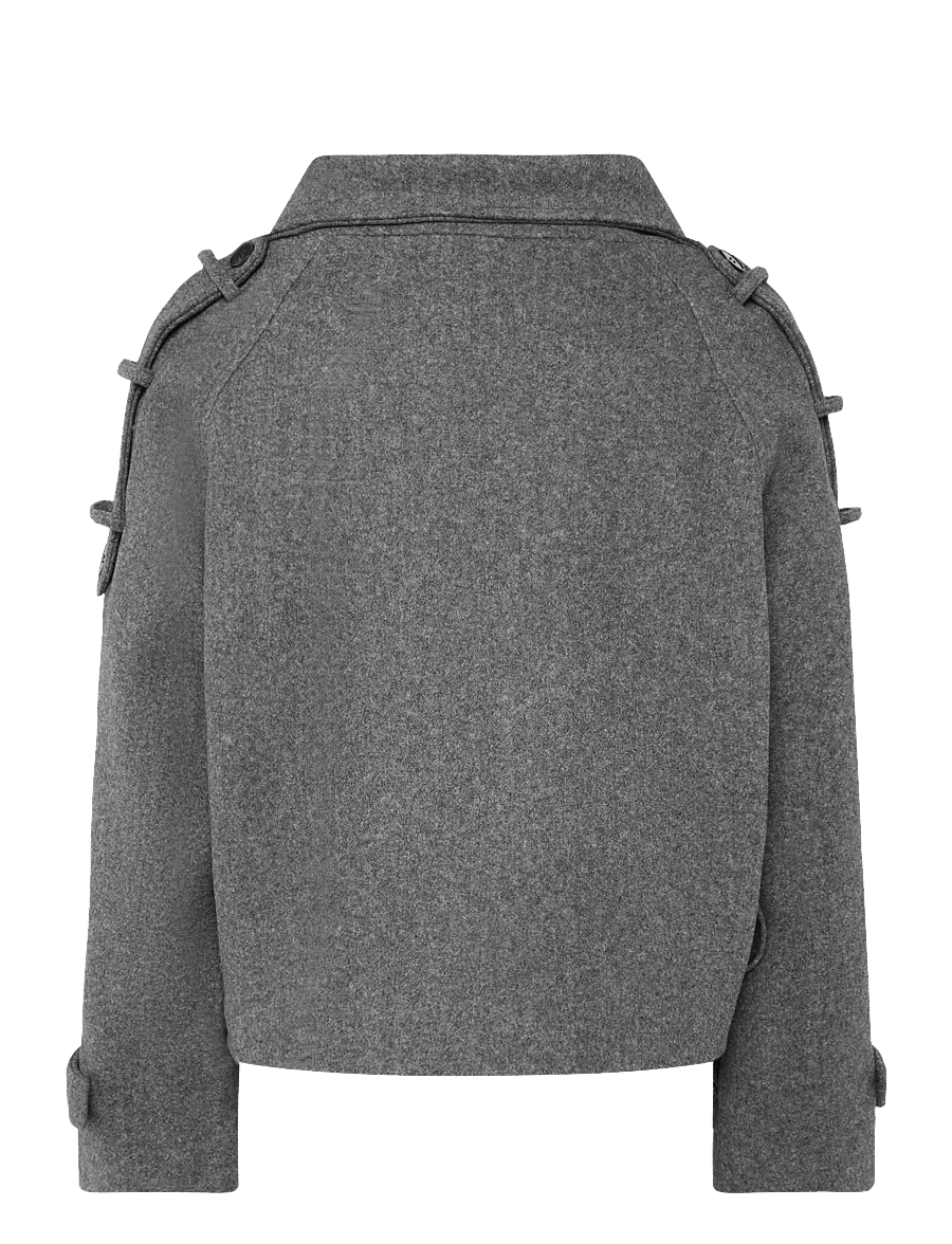Gina Tricot - Wool blend short jacket - uldjakker - grey - 1