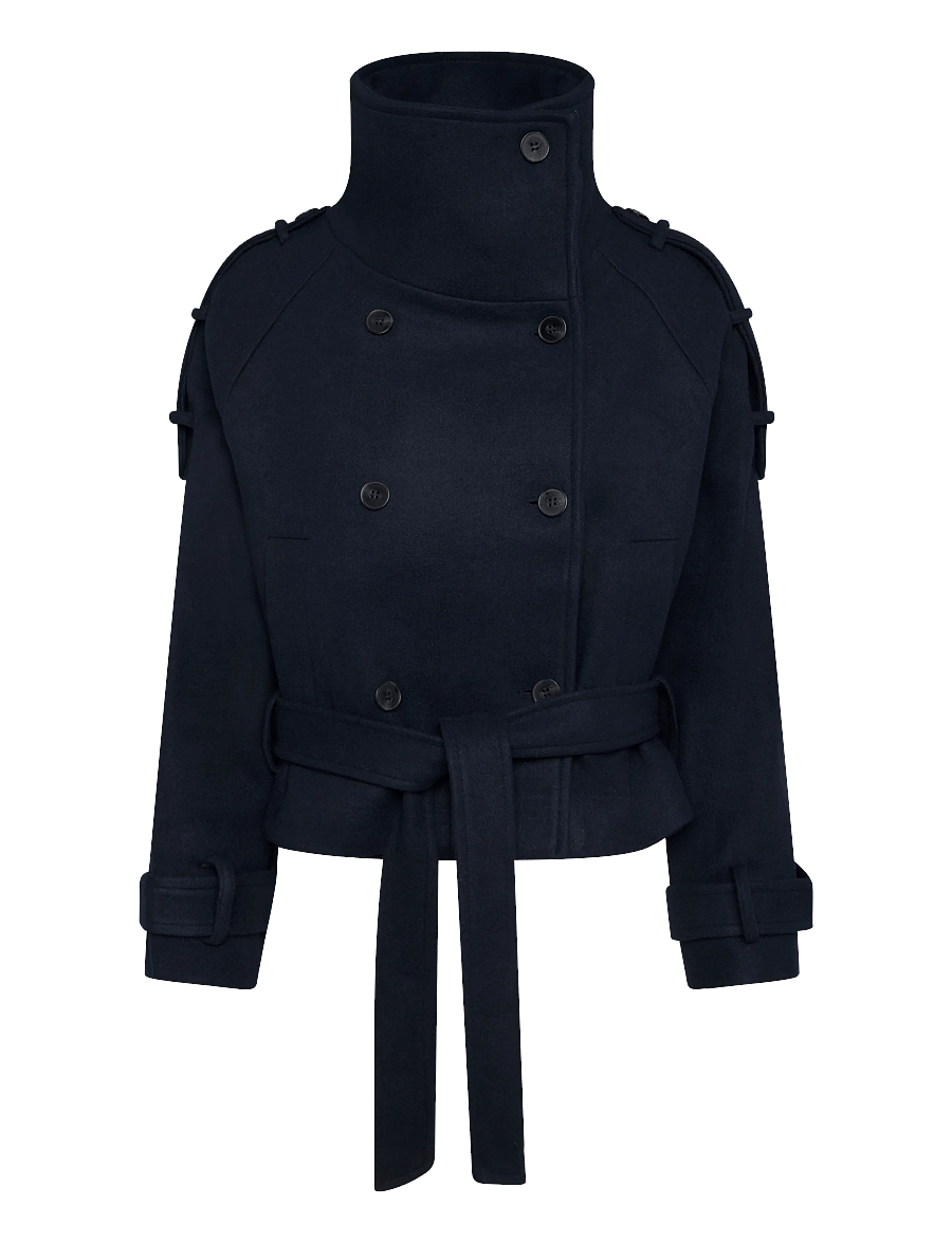 Gina Tricot - Wool blend short jacket - ulljackor - navy - 0