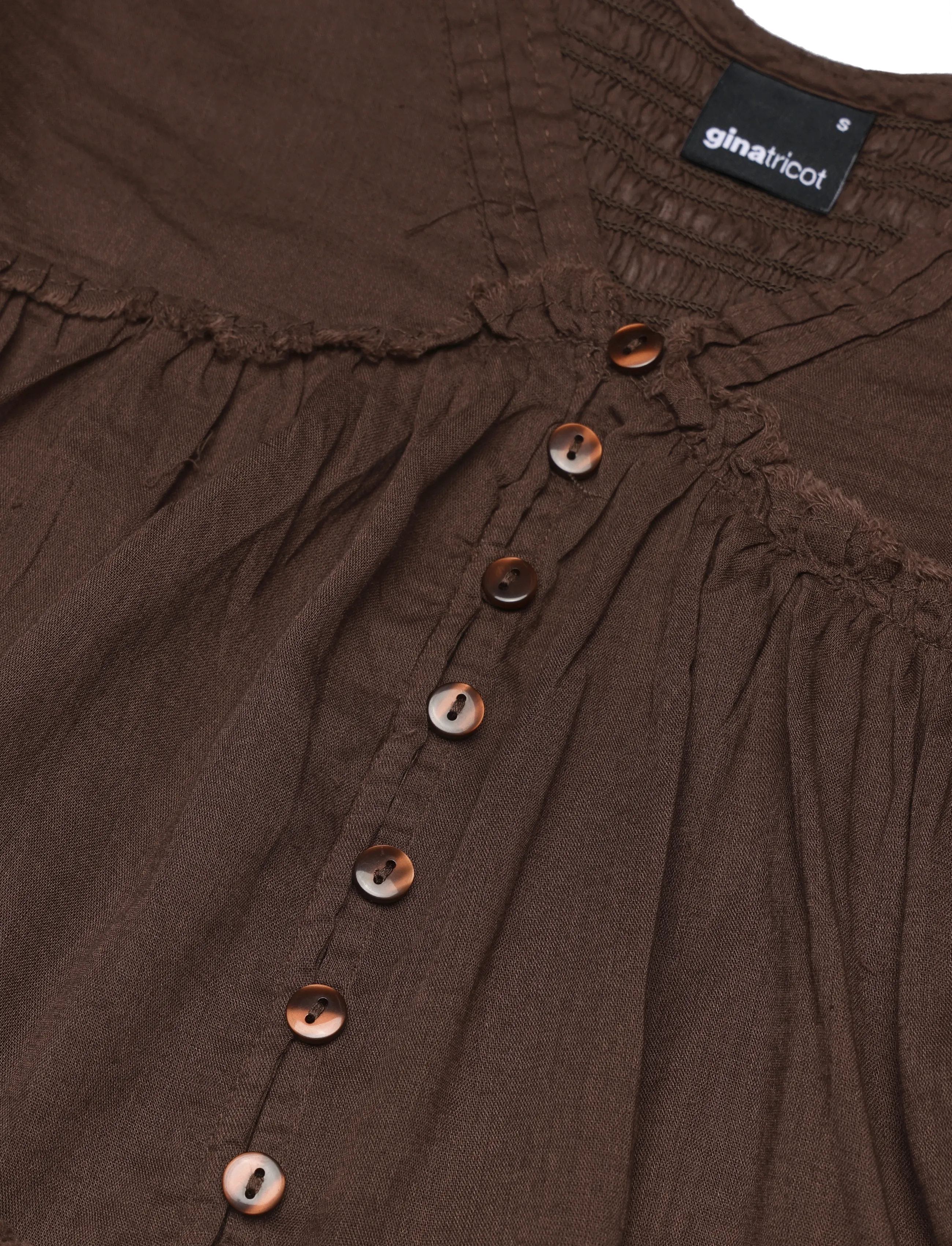 Gina Tricot - Peplum top - kortärmade blusar - brown - 2