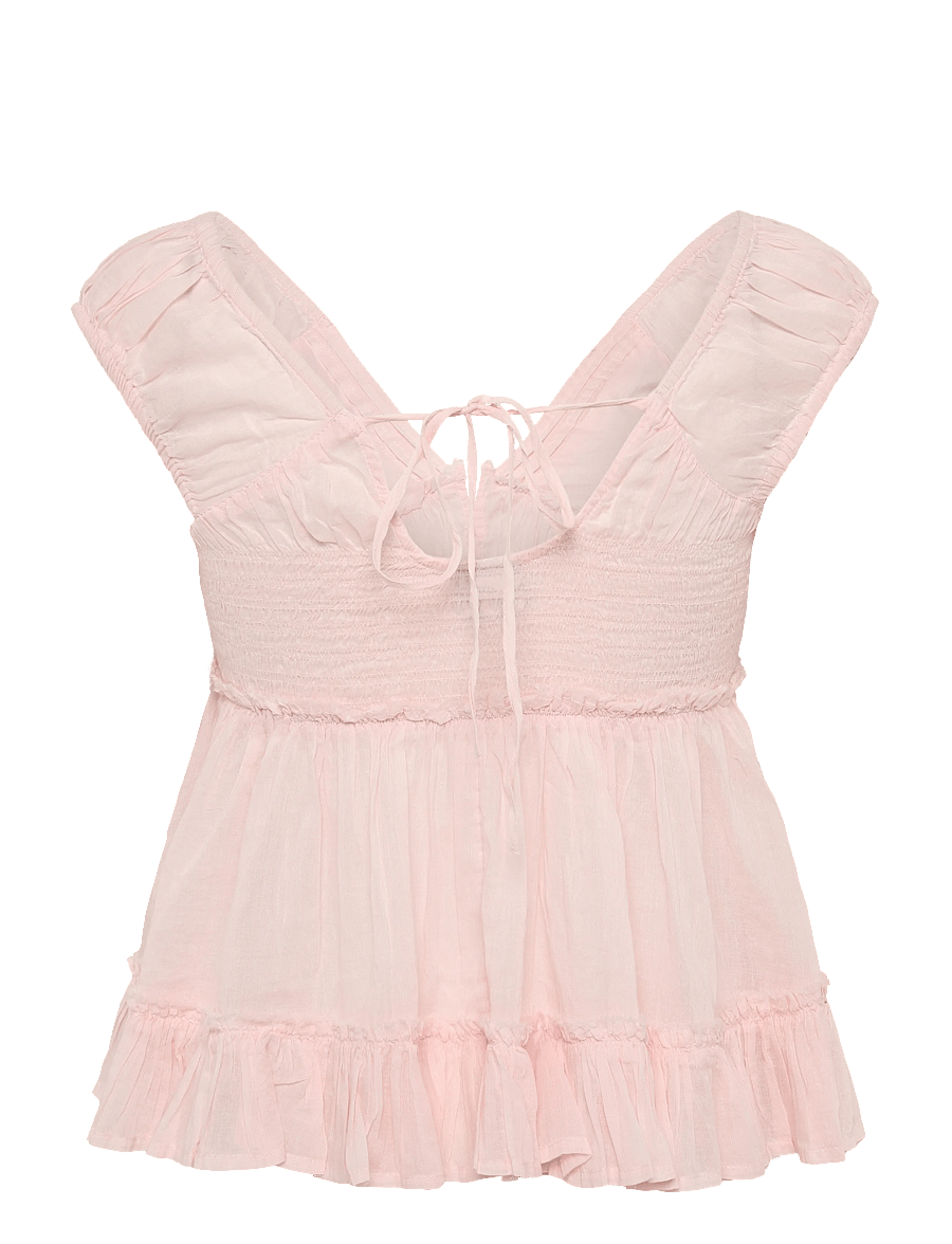 Gina Tricot - Peplum top - kurzärmelige blusen - lt pink - 1