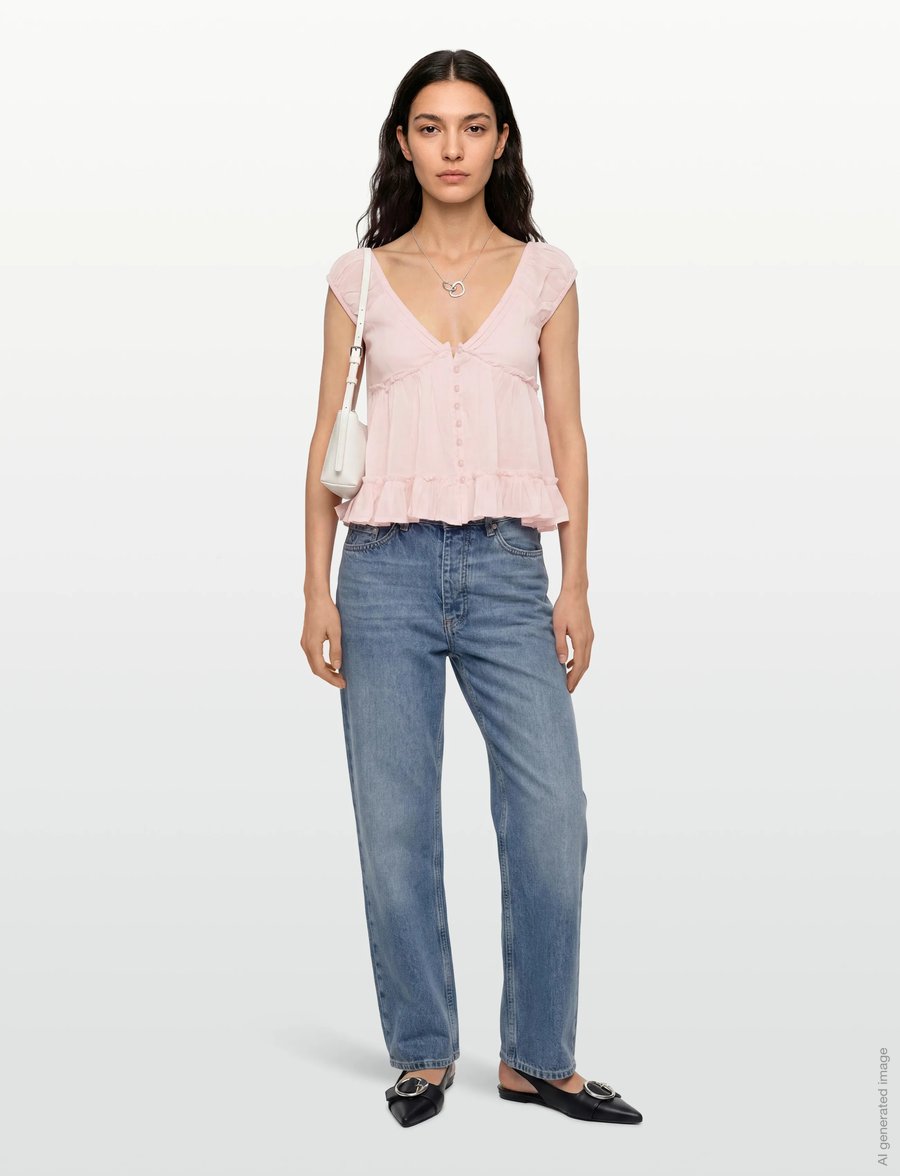 Gina Tricot - Peplum top - kortärmade blusar - lt pink - 0