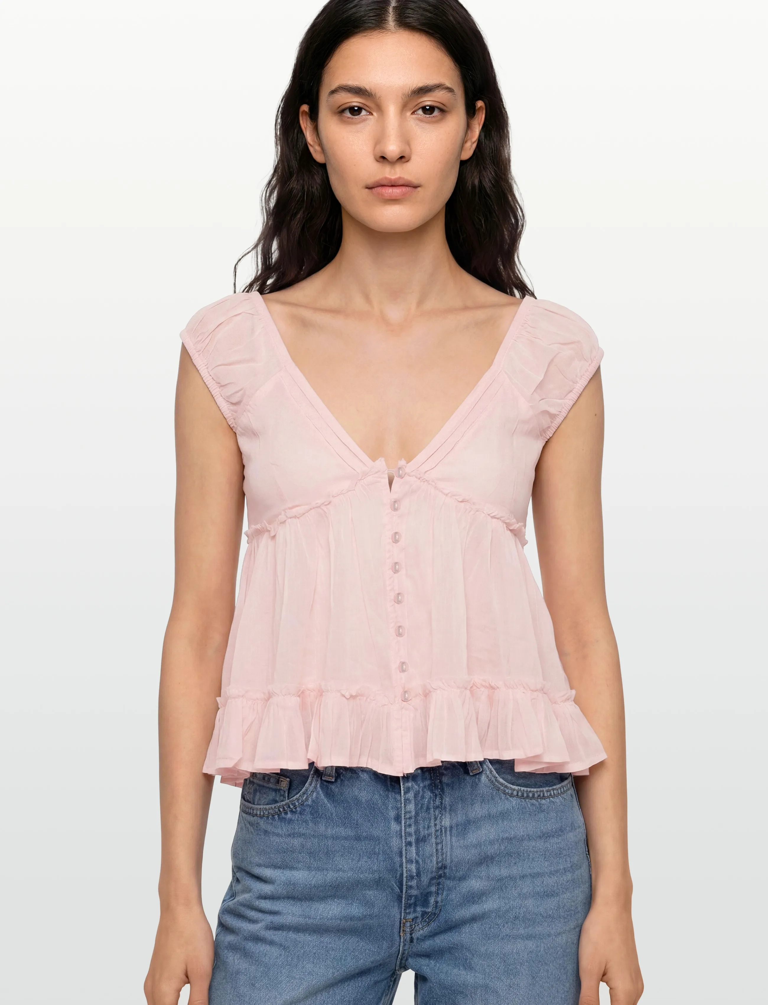 Gina Tricot - Peplum top - kortärmade blusar - lt pink - 3