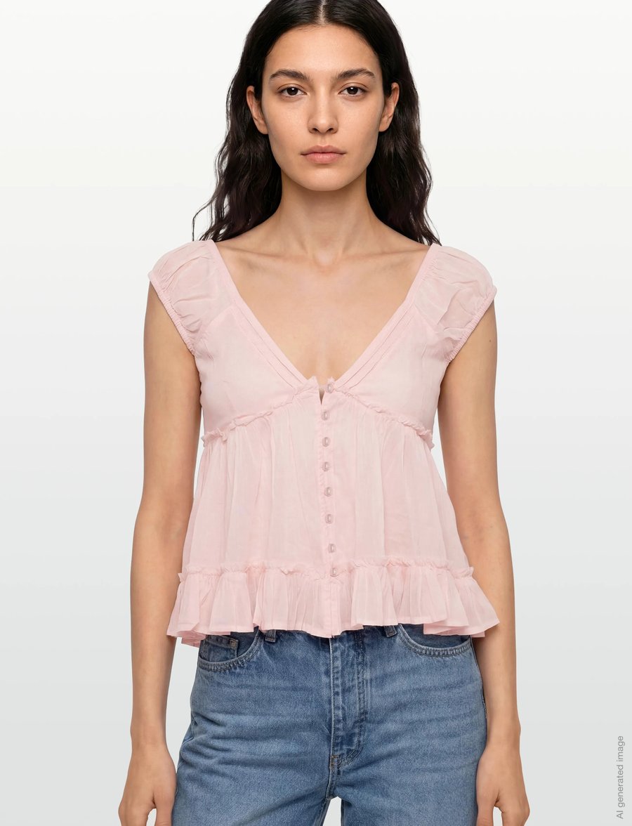 Gina Tricot - Peplum top - kortärmade blusar - lt pink - 3