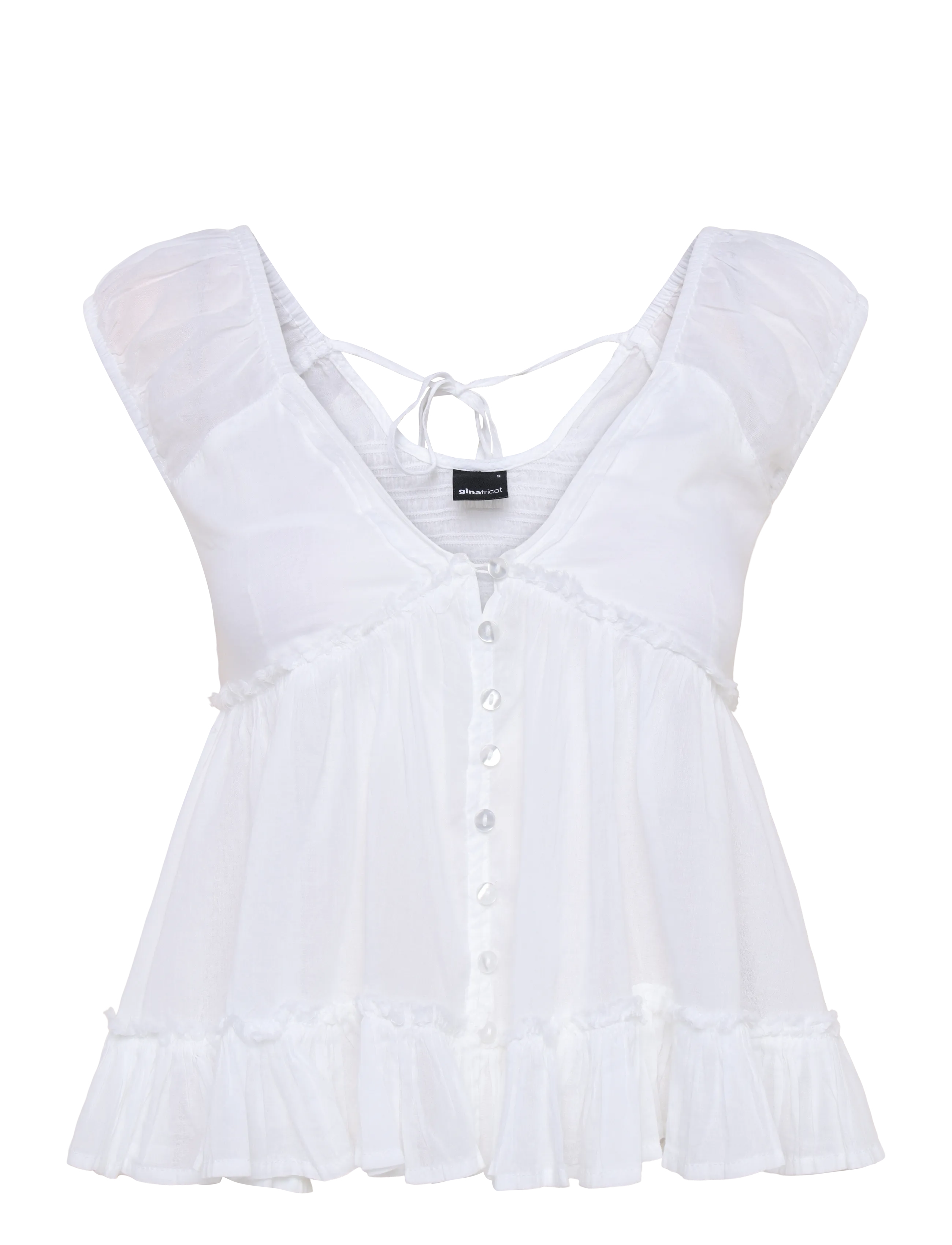 Gina Tricot Peplum top - Skandinaviskt mode - WHITE (1000) / white