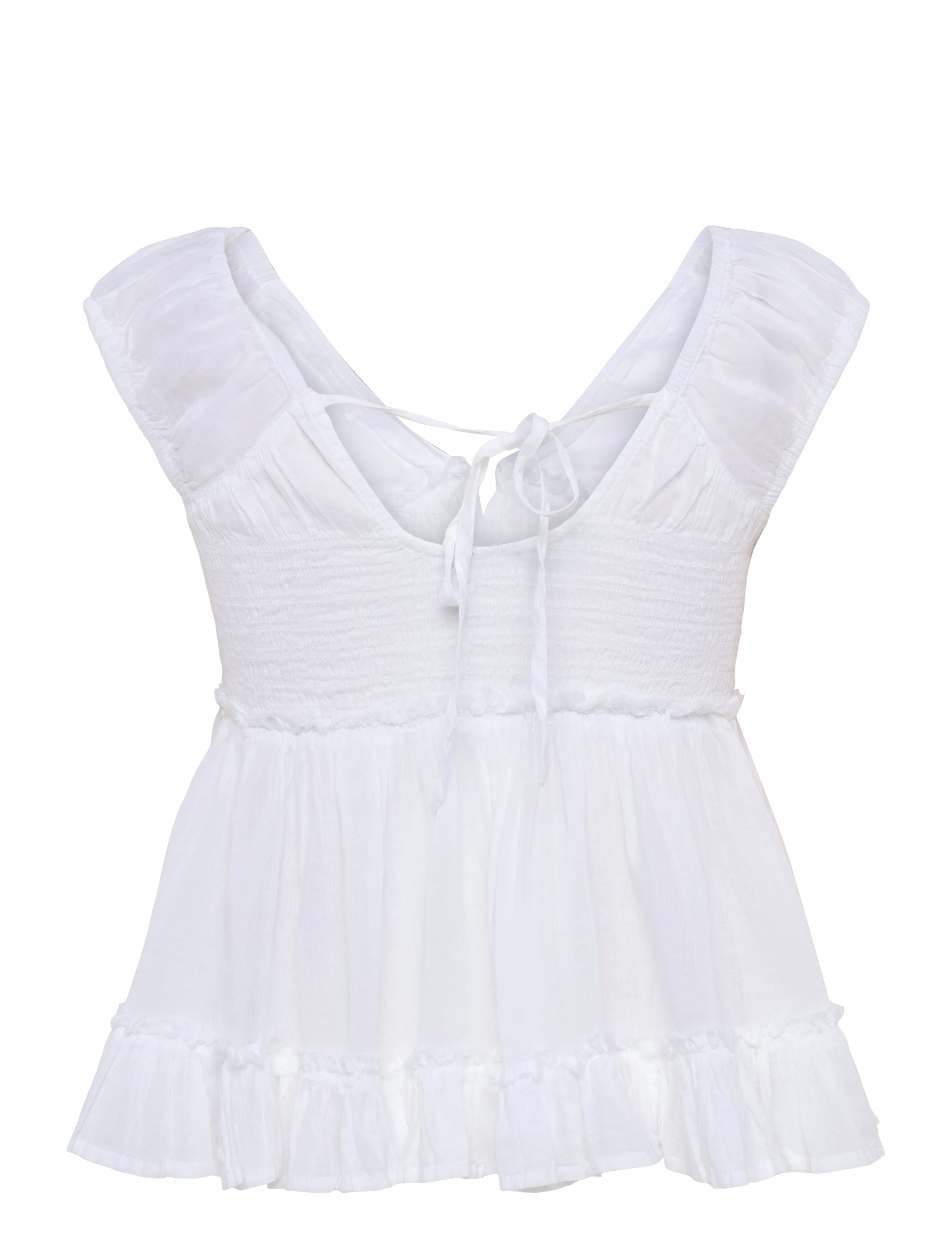 Gina Tricot - Peplum top - kortärmade blusar - white (1000) - 1