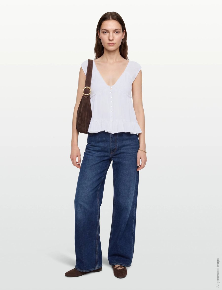 Gina Tricot - Peplum top - kurzärmelige blusen - white (1000) - 0
