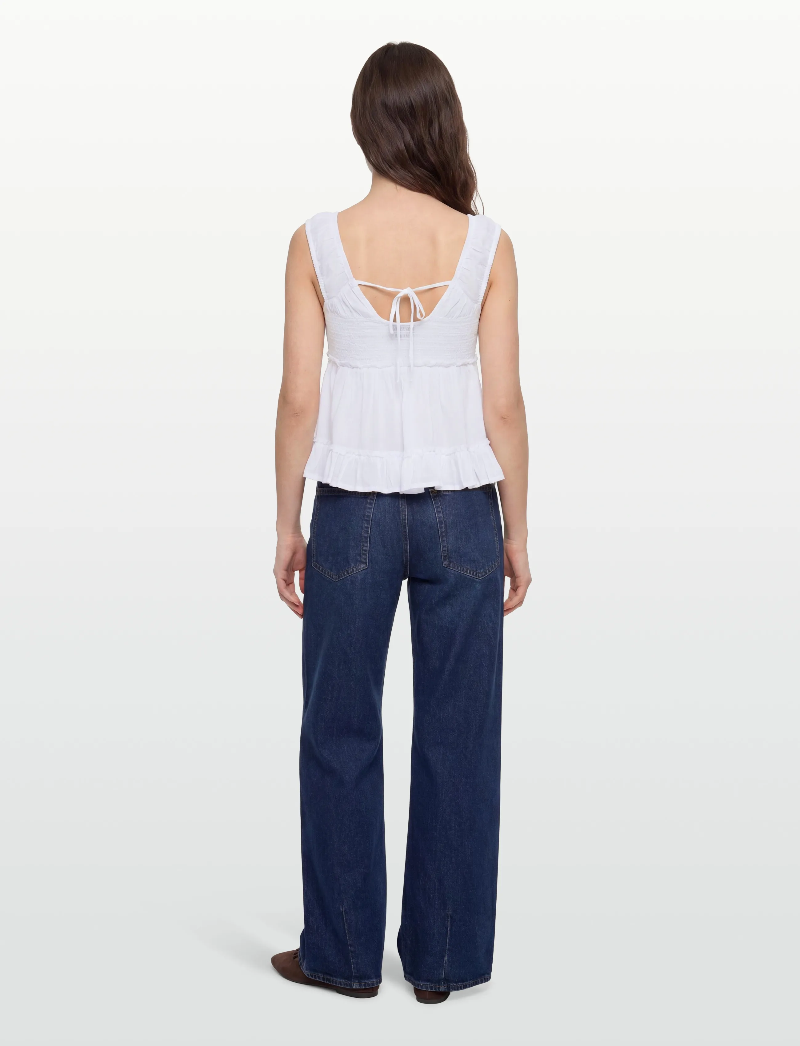 Gina Tricot - Peplum top - kurzärmelige blusen - white (1000) - 4