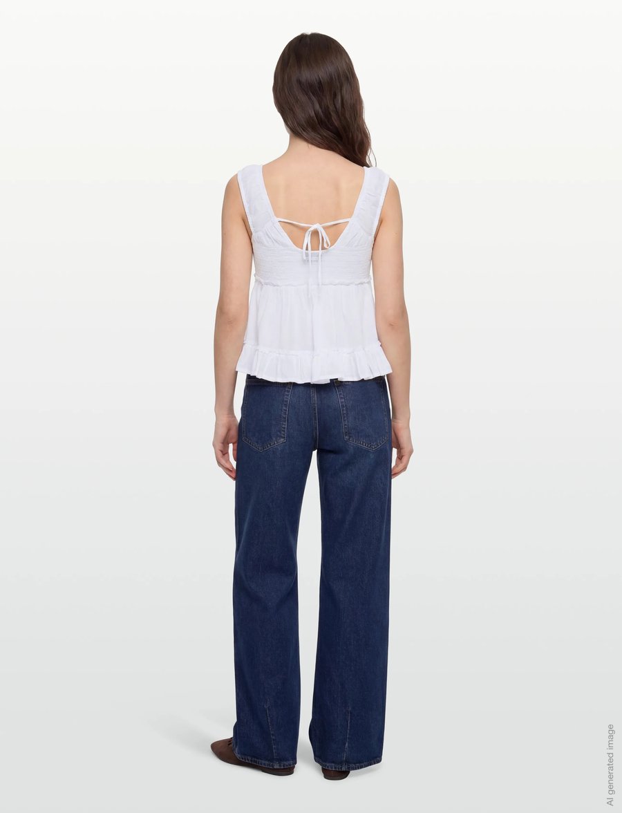 Gina Tricot - Peplum top - kurzärmelige blusen - white (1000) - 4
