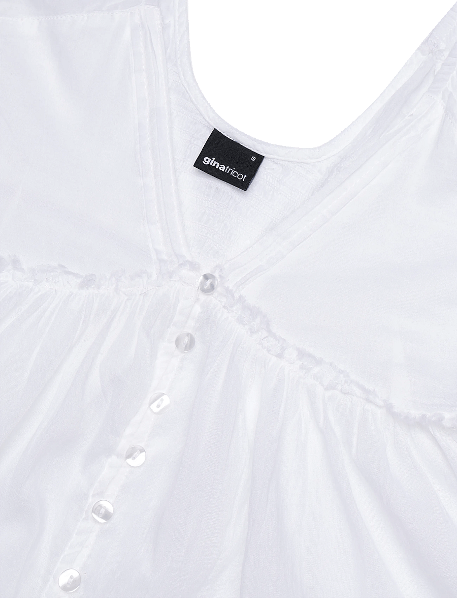 Gina Tricot - Peplum top - kortärmade blusar - white (1000) - 2