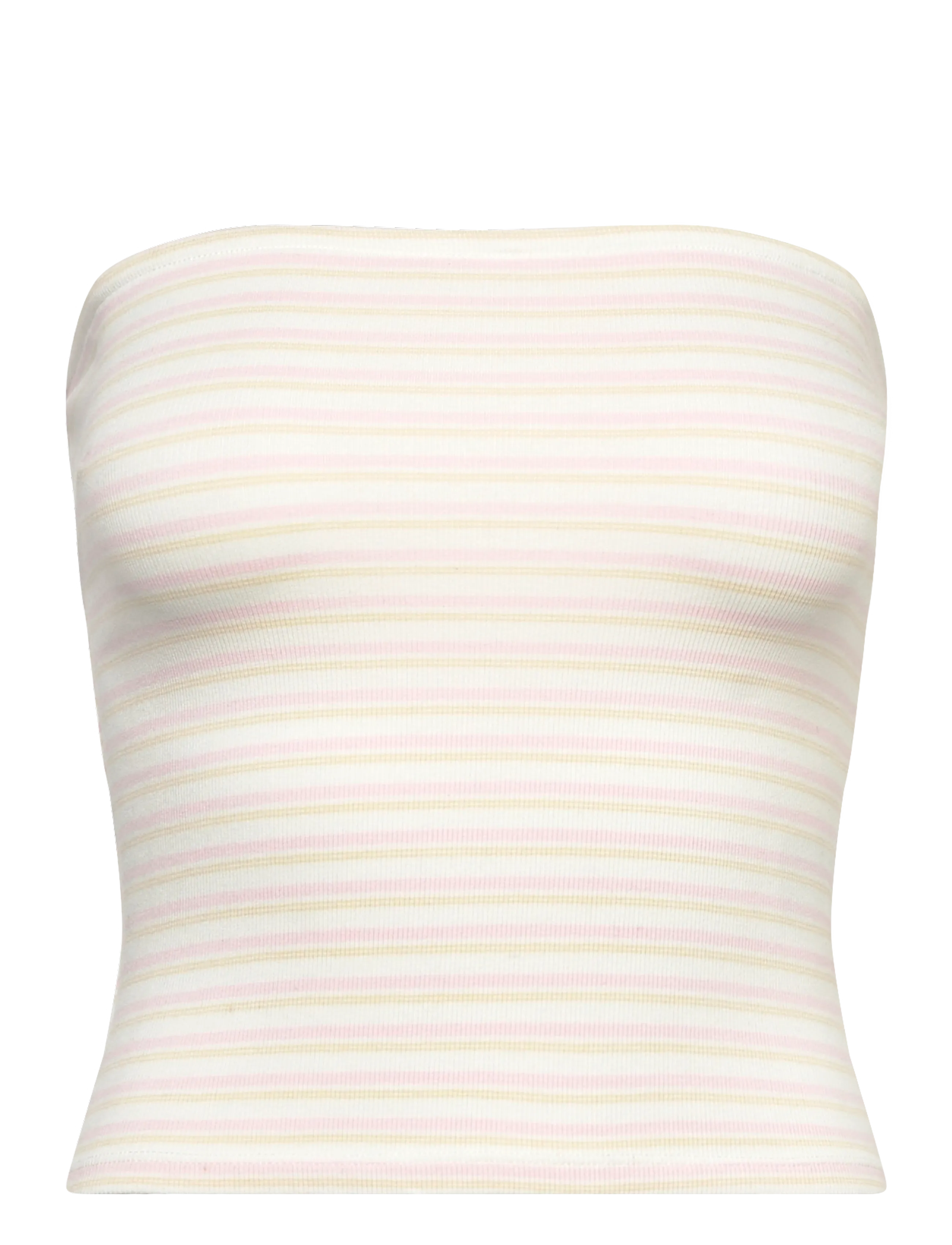 Gina Tricot Super stretch tube top - Noor - PINK/YELLOW STRIPE / cream