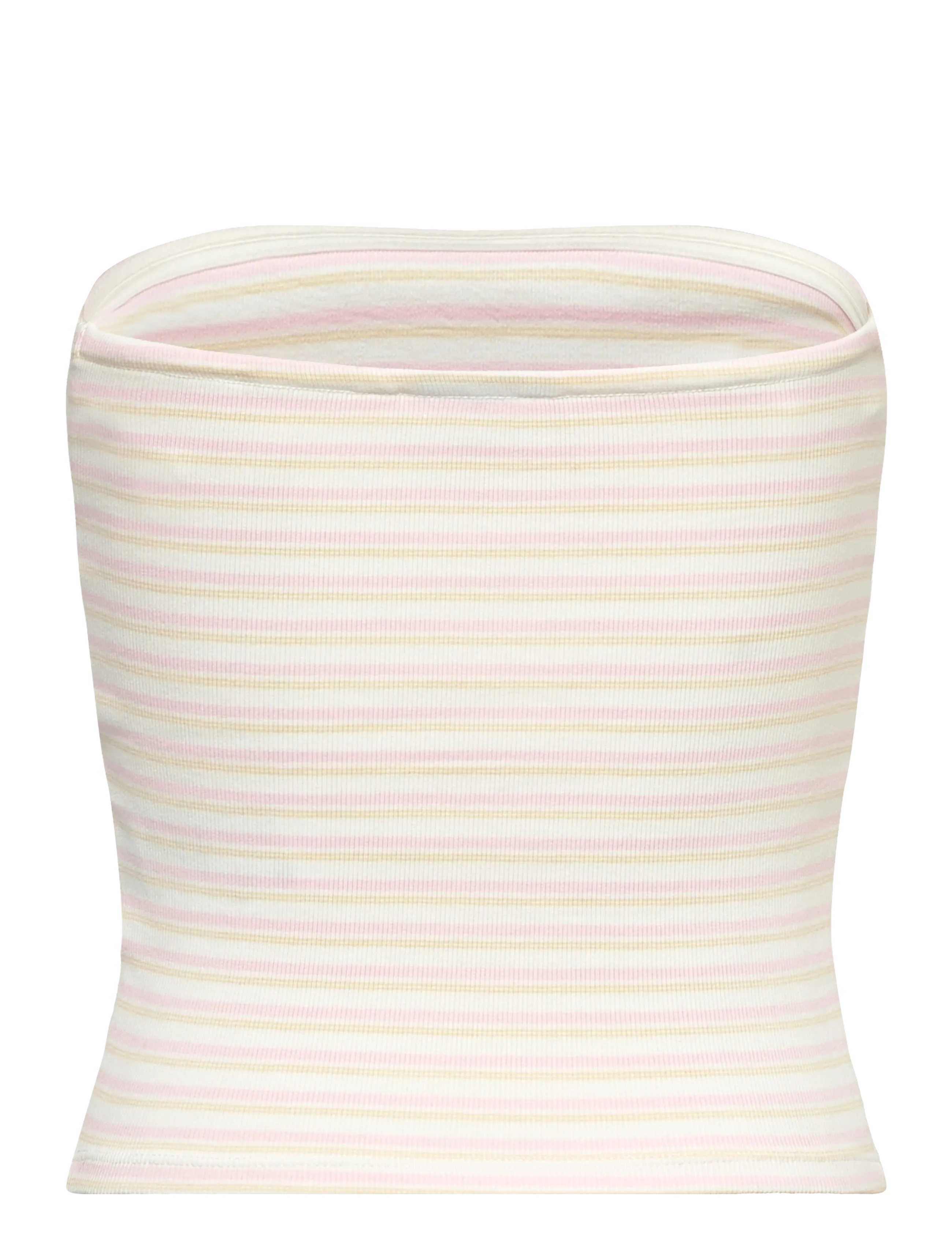 Gina Tricot - Super stretch tube top - crop tops - pink/yellow stripe - 1