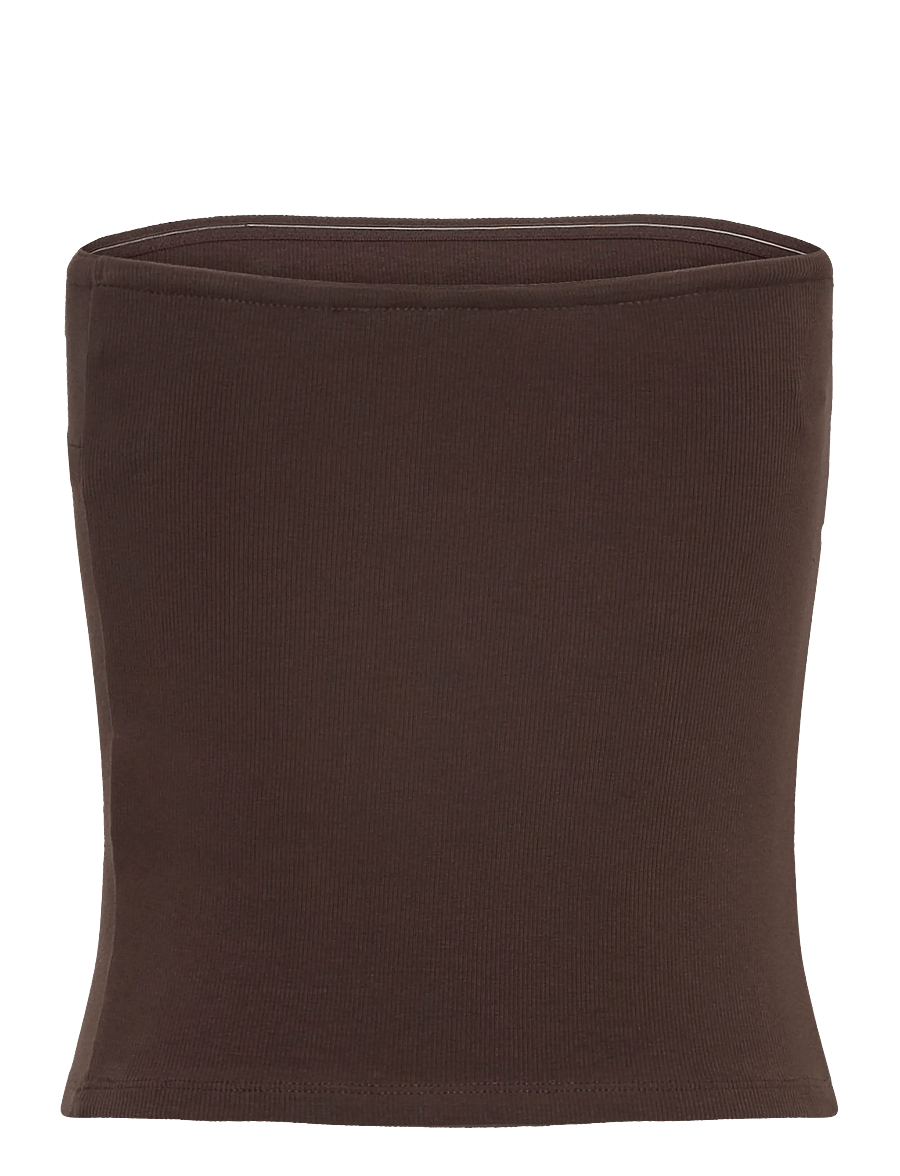 Gina Tricot - Super stretch tube top - crop tops - seal brown (7083) - 1