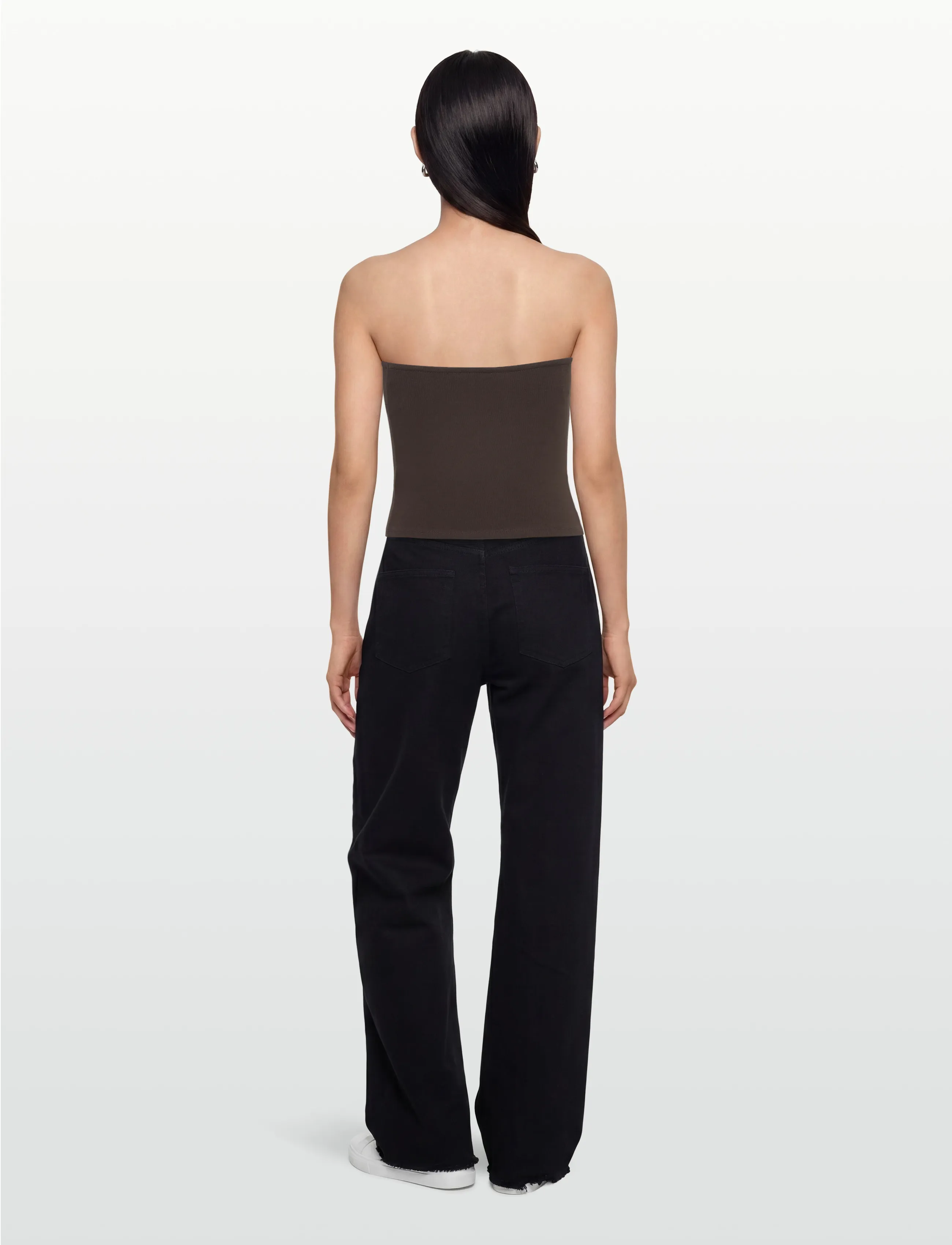 Gina Tricot - Super stretch tube top - crop tops - seal brown (7083) - 4