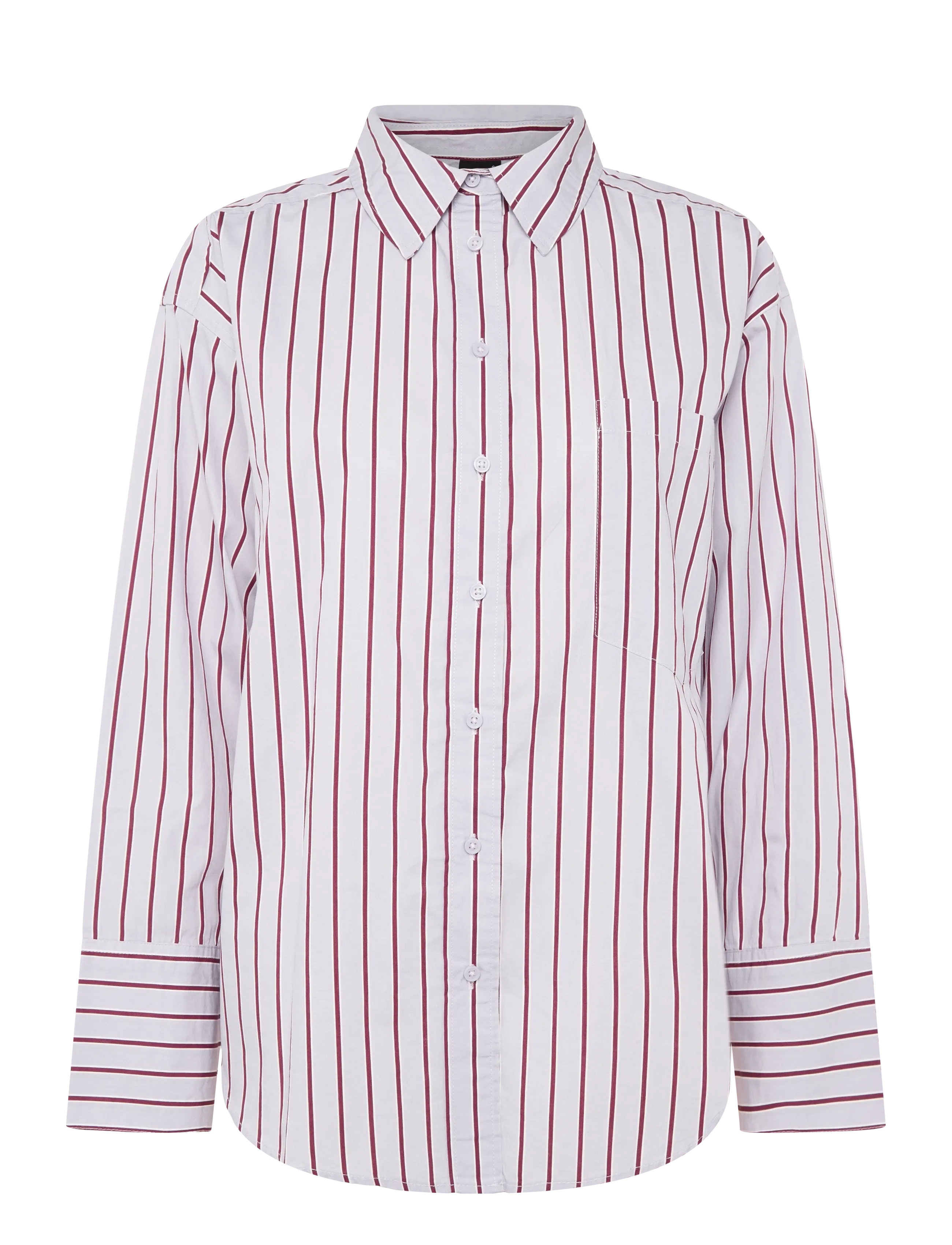Gina Tricot Oversized shirt - Kläder - PURPLE/STRIPE / white