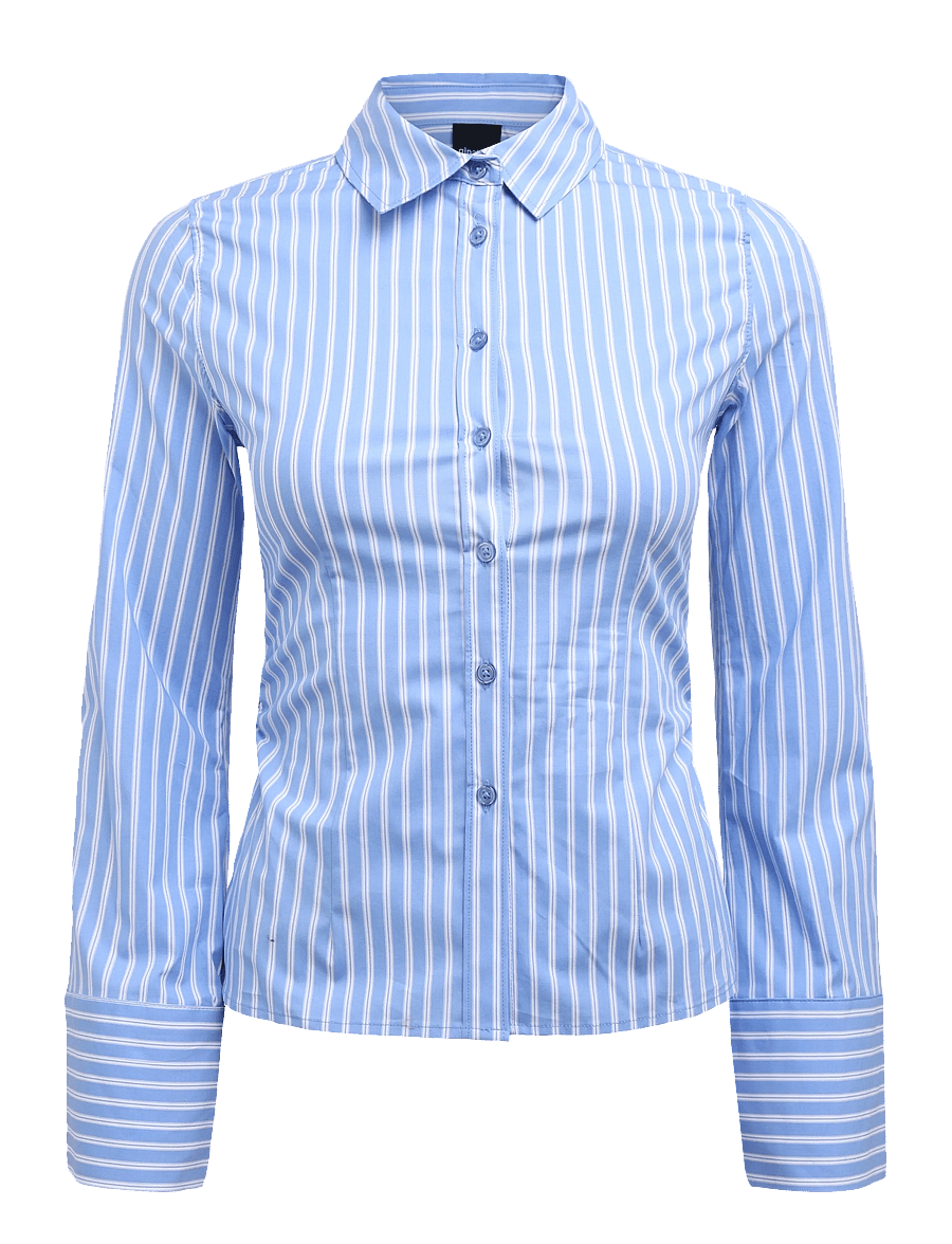 Gina Tricot - Shaped shirt - langärmlige hemden - blue stripe - 0